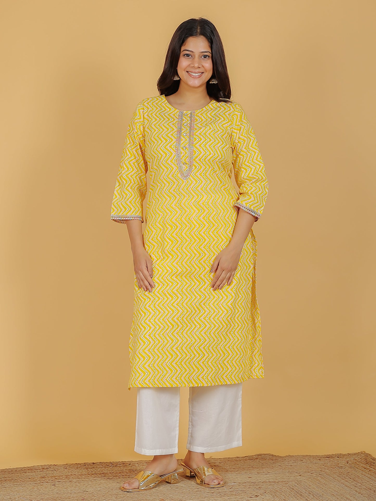 Soft Cotton Chevron Kurta