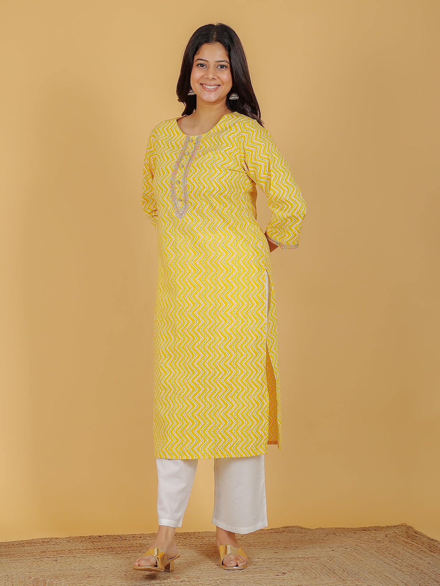 Soft Cotton Chevron Kurta