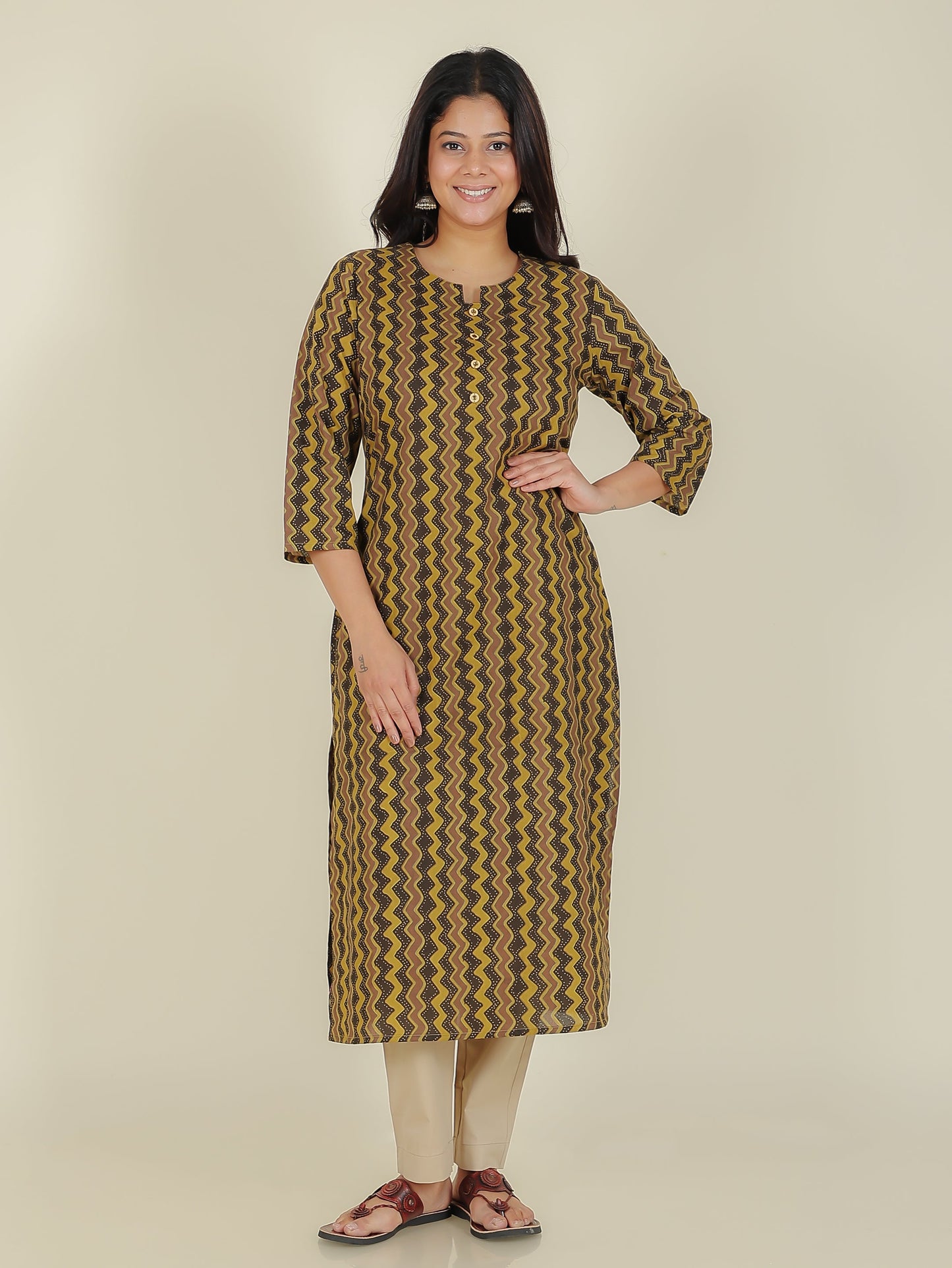 Soft Cotton Chevron Kurta