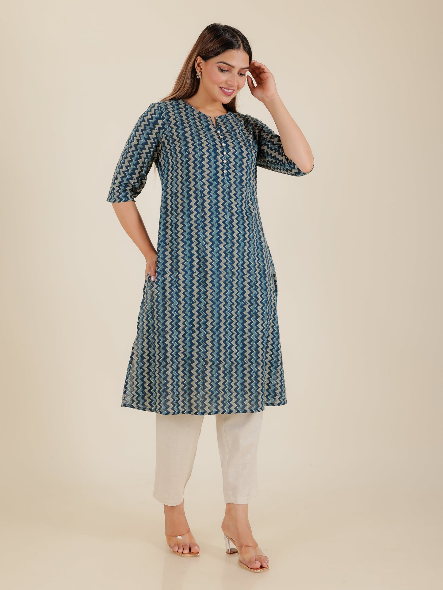 Soft Cotton Chevron Kurta