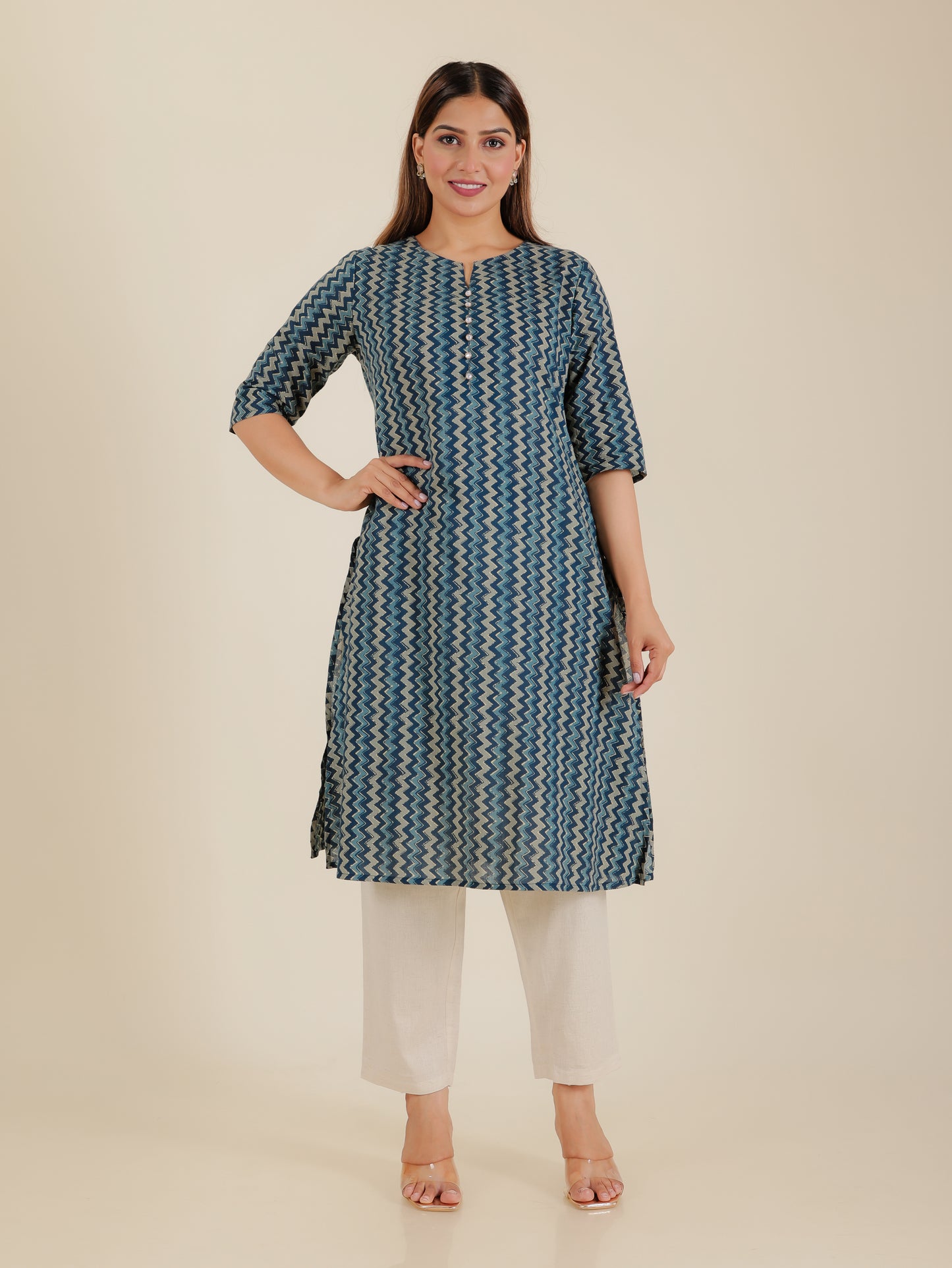 Soft Cotton Chevron Kurta