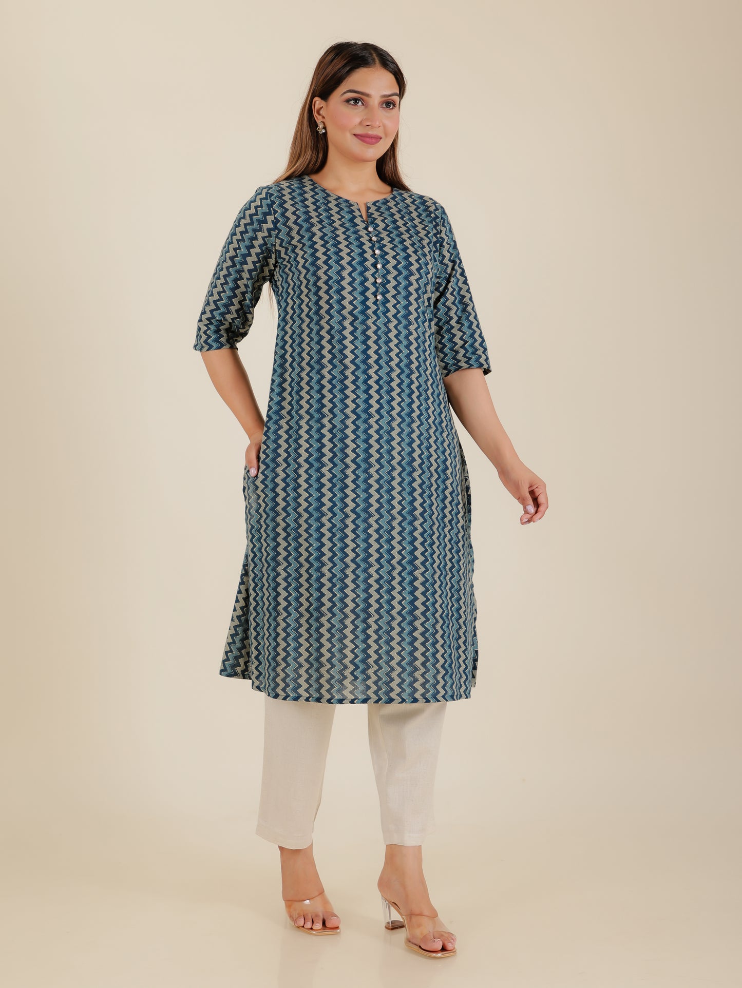 Soft Cotton Chevron Kurta