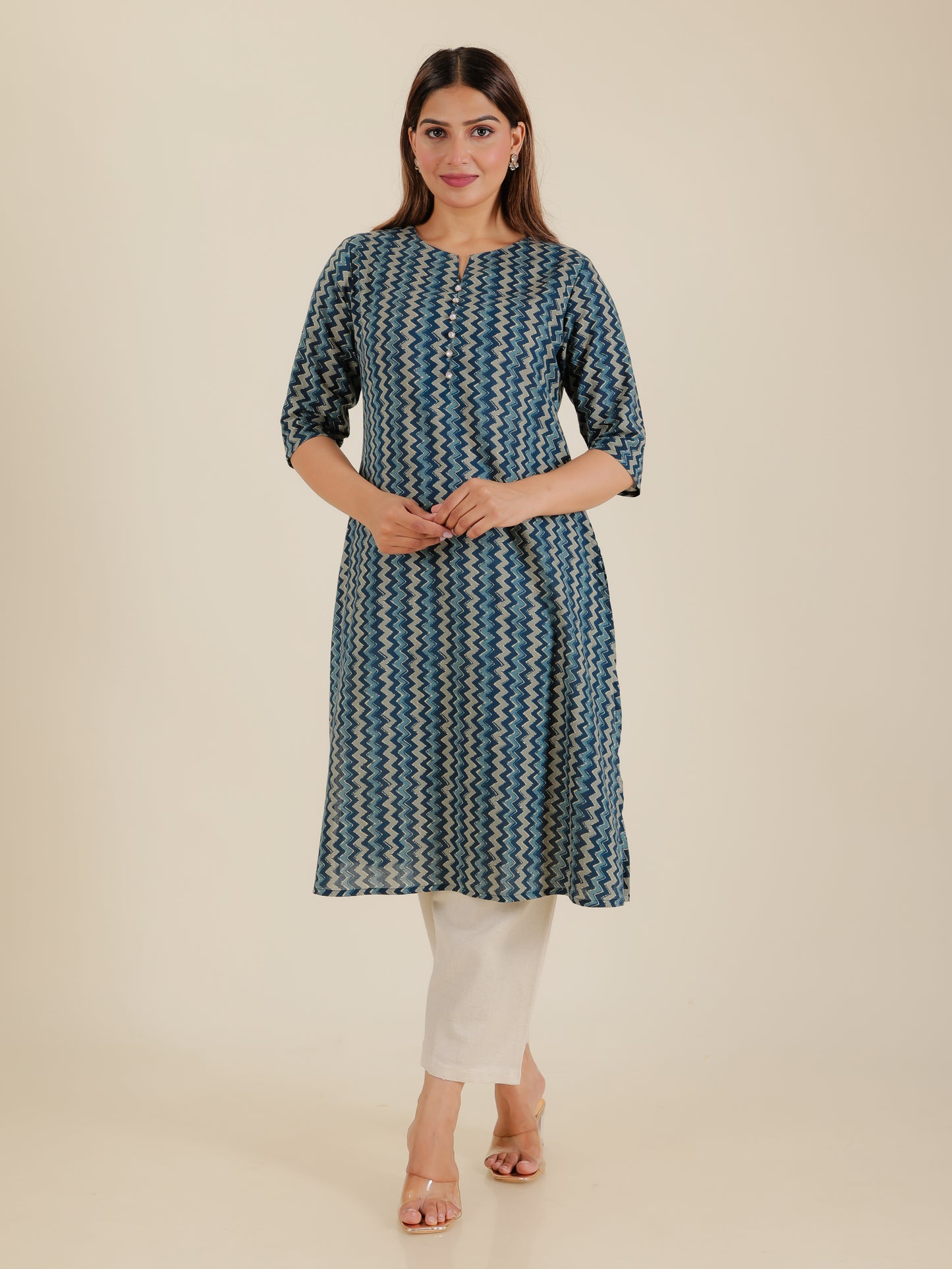 Soft Cotton Chevron Kurta