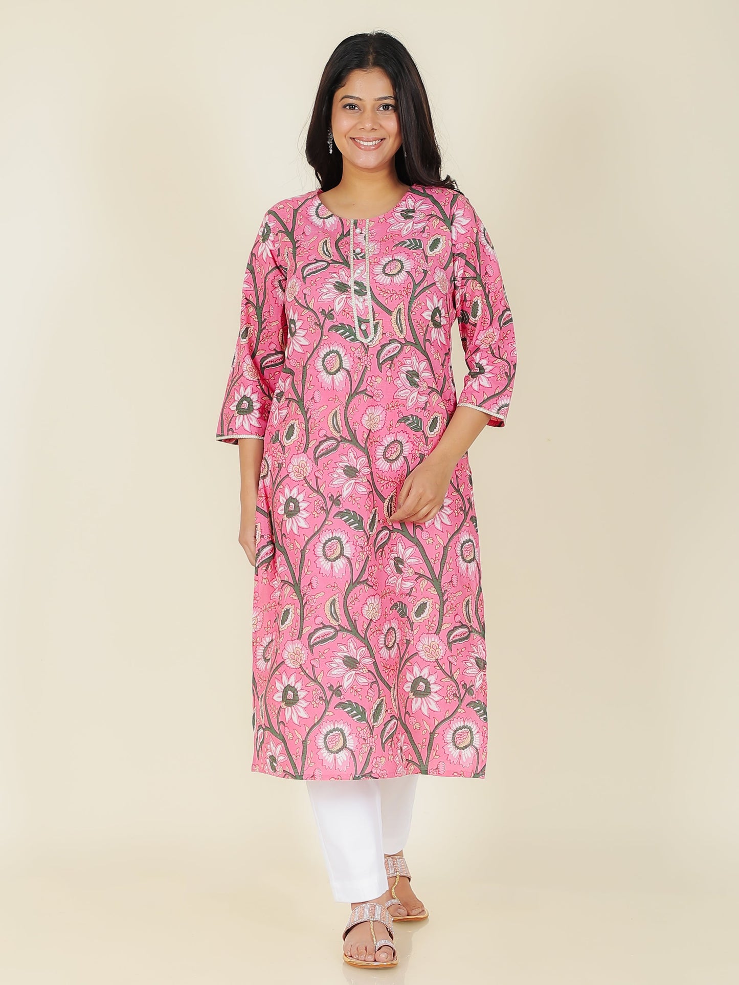 Soft Cotton Floral Kurta