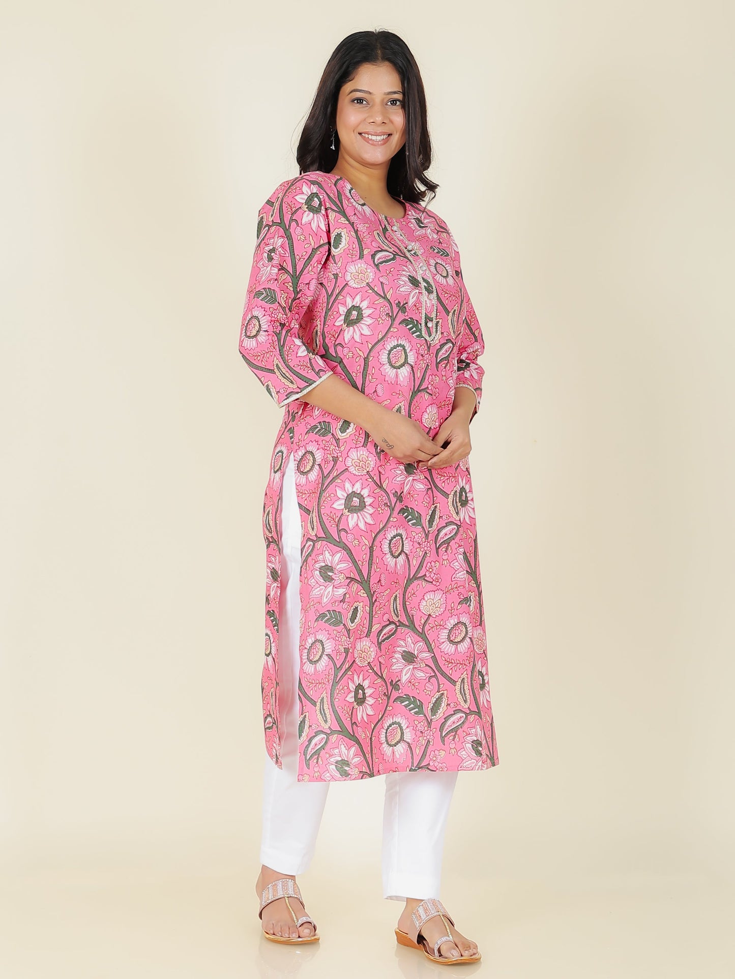 Soft Cotton Floral Kurta