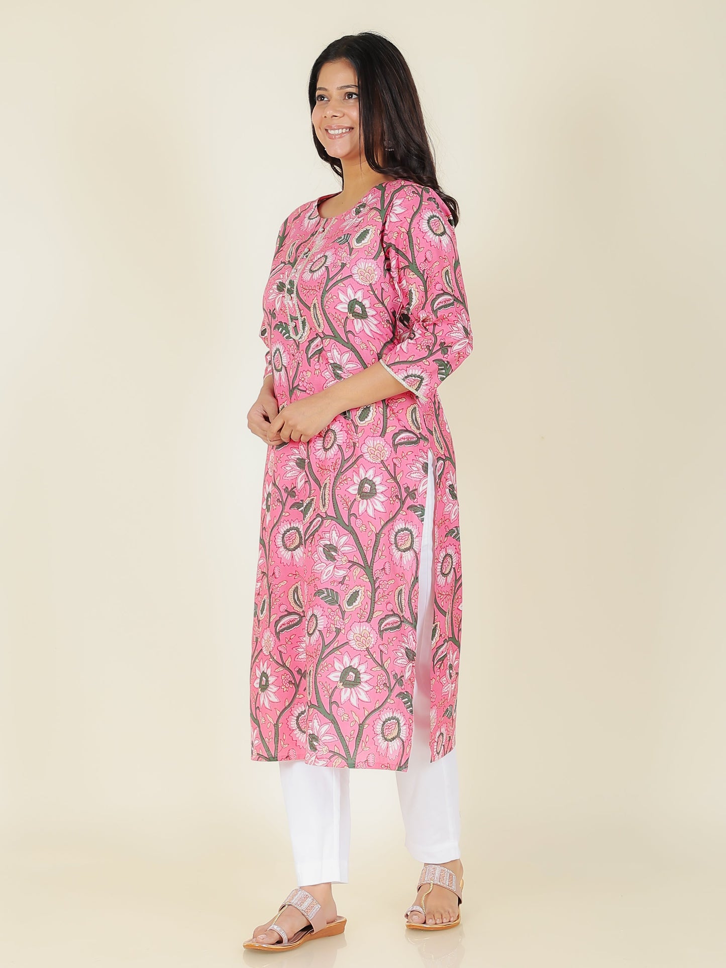 Soft Cotton Floral Kurta