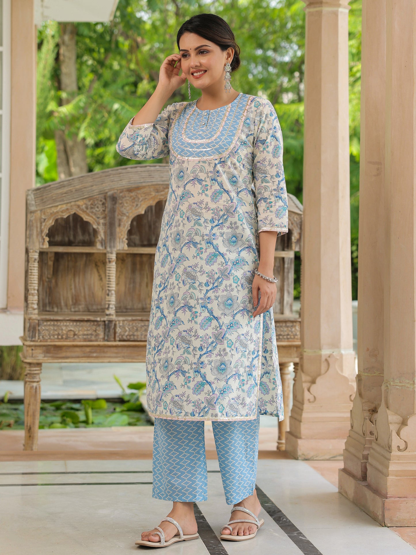 Soft Cotton Floral Kurta