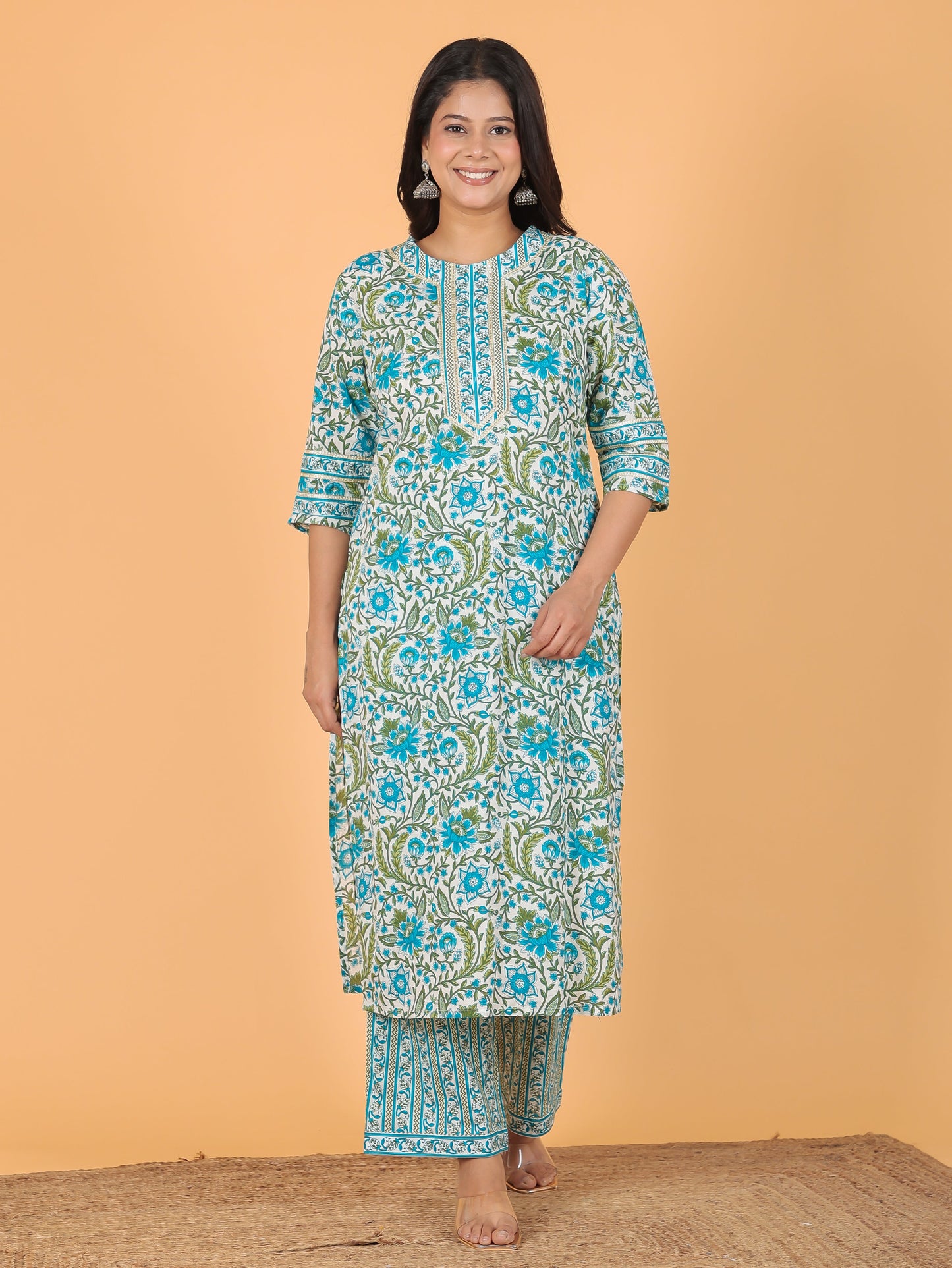 Soft Cotton Floral Kurta