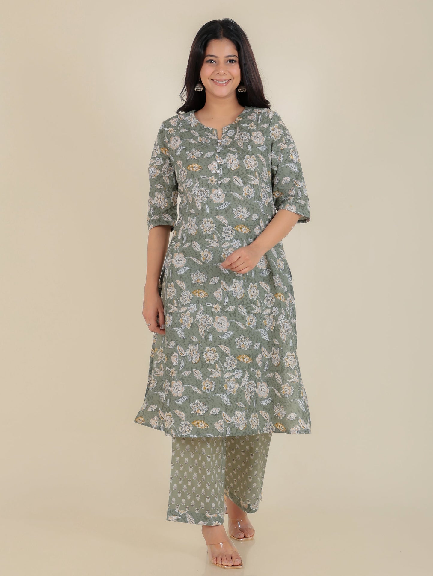 Soft Cotton Floral Kurta