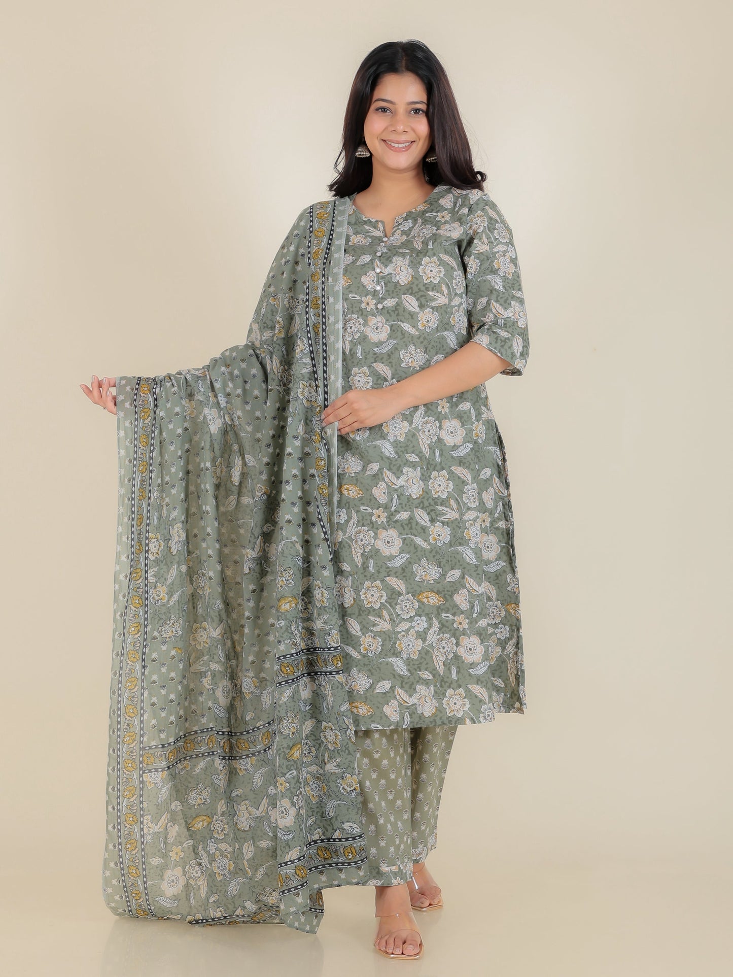 Soft Cotton Floral Kurta