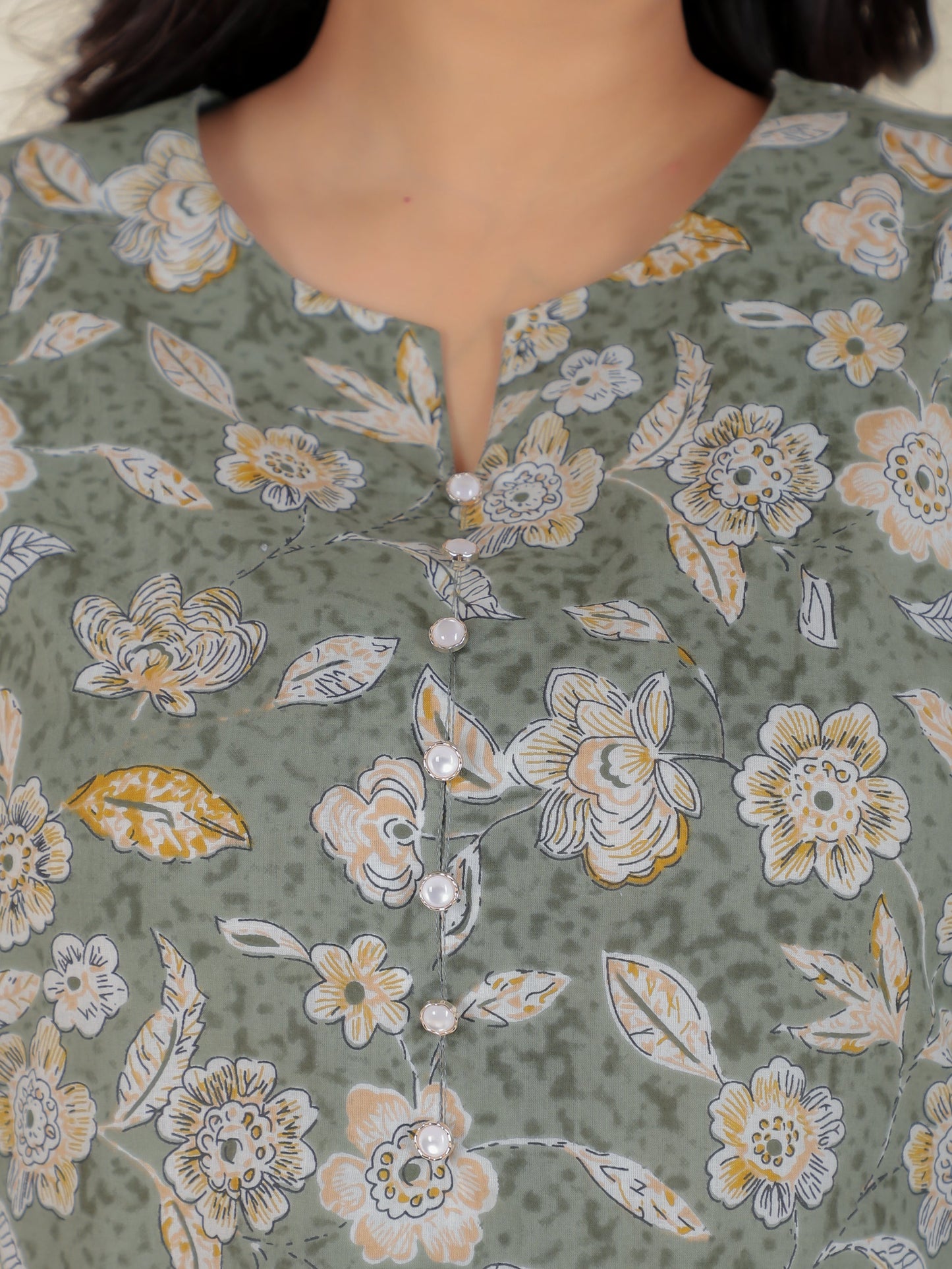 Soft Cotton Floral Kurta