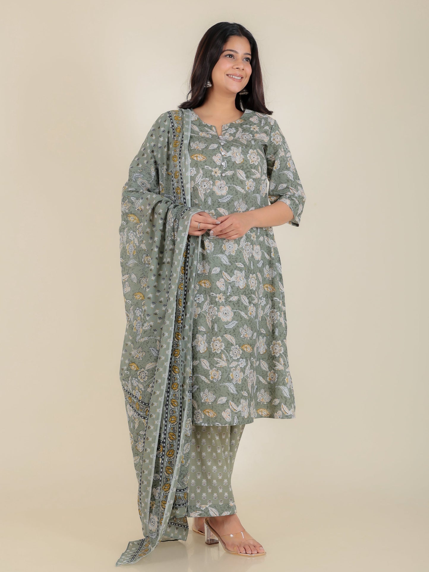 Soft Cotton Floral Kurta