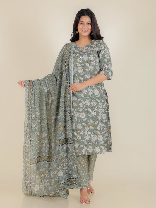 Voile Cotton Floral Dupatta