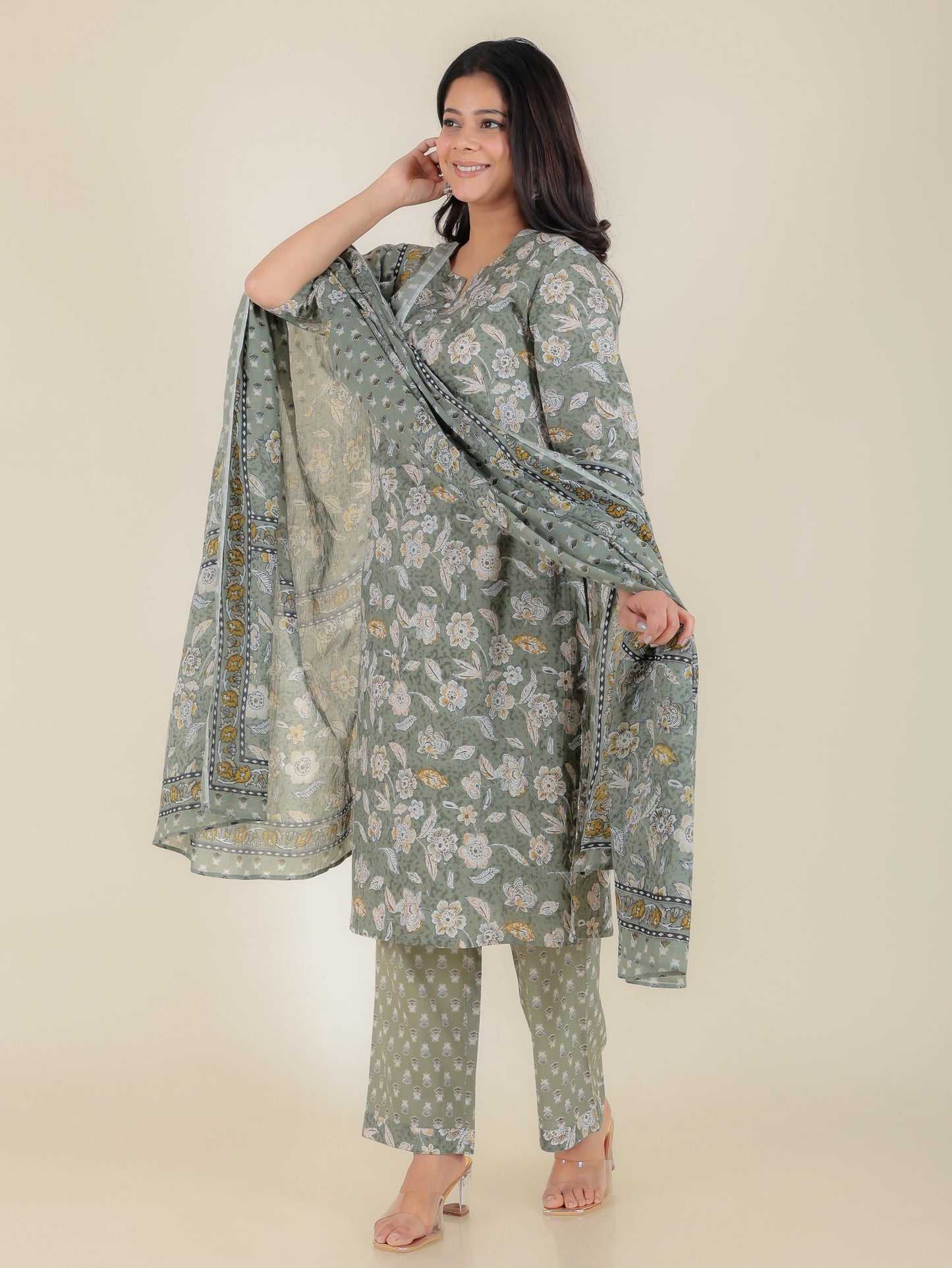 Voile Cotton Floral Dupatta