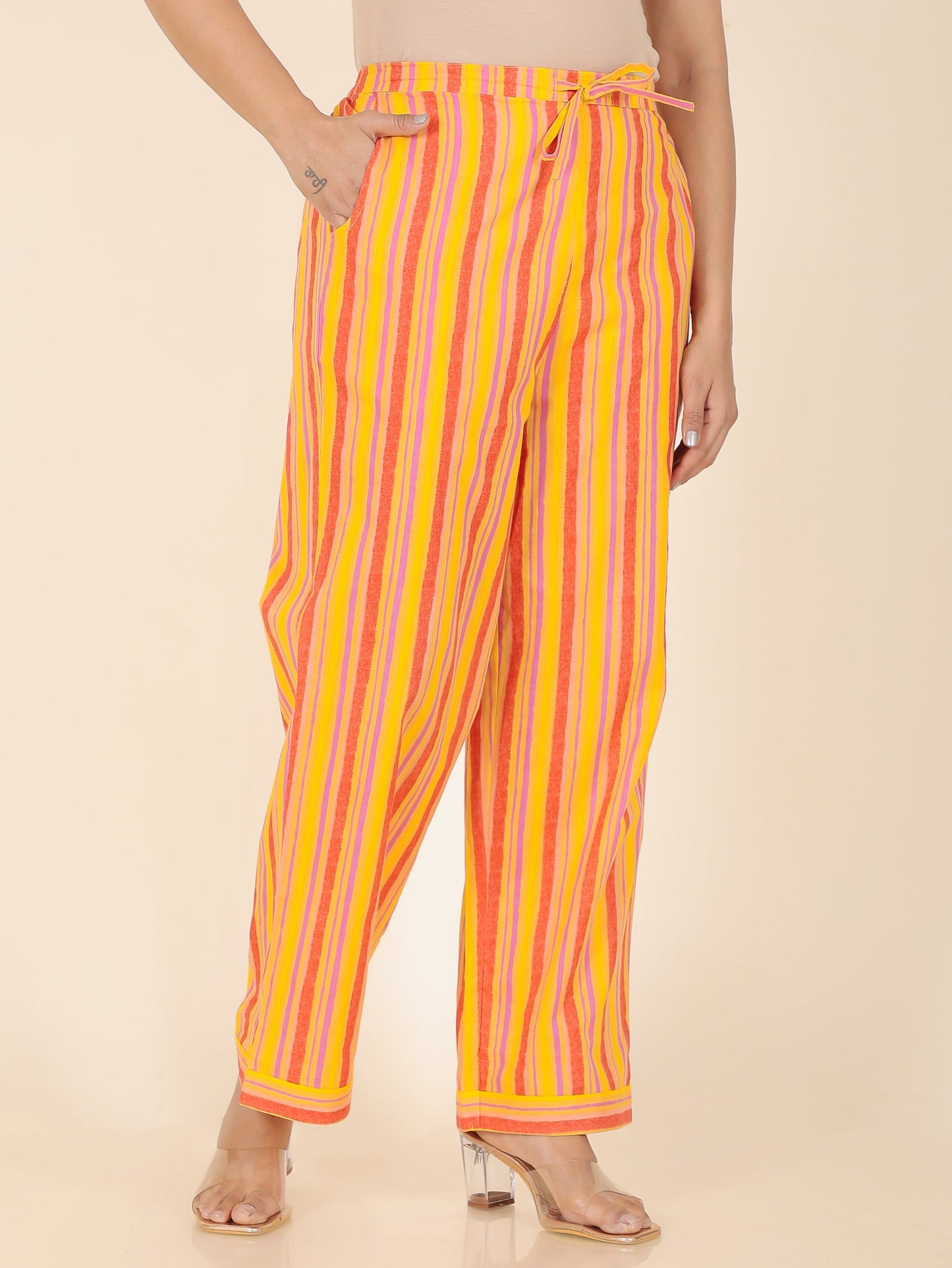 Soft Cotton Striped Pant