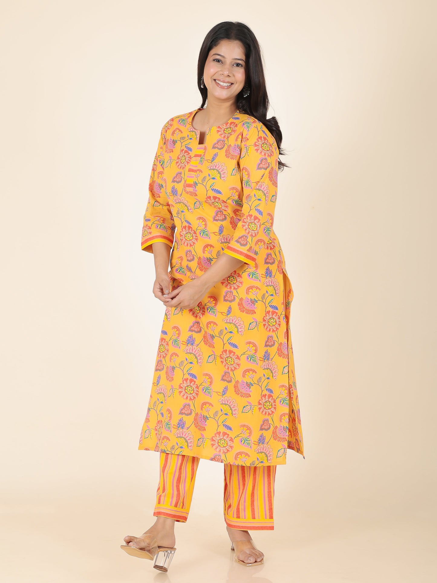 Soft Cotton Floral Kurta