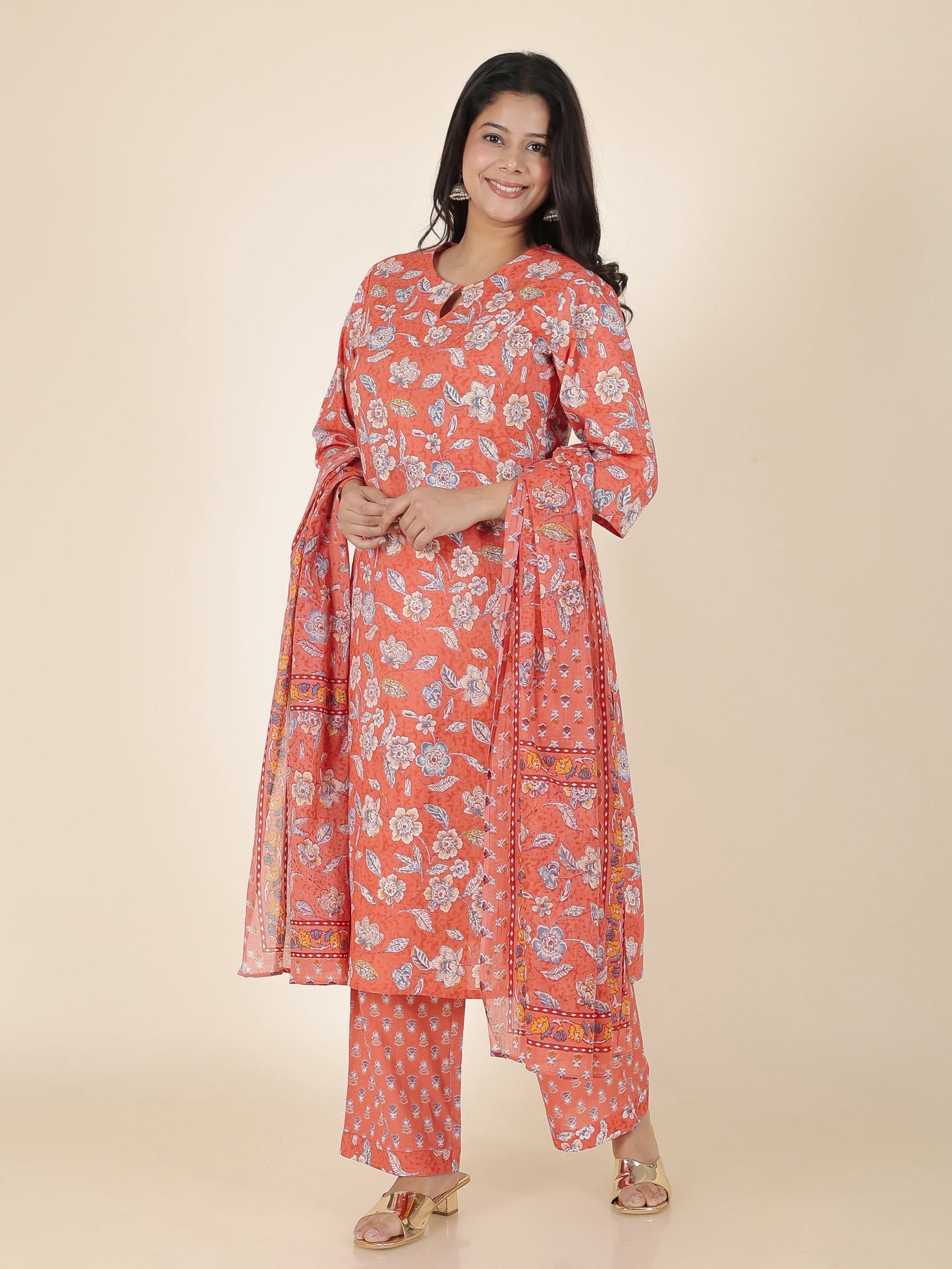 Soft Cotton Floral Kurta