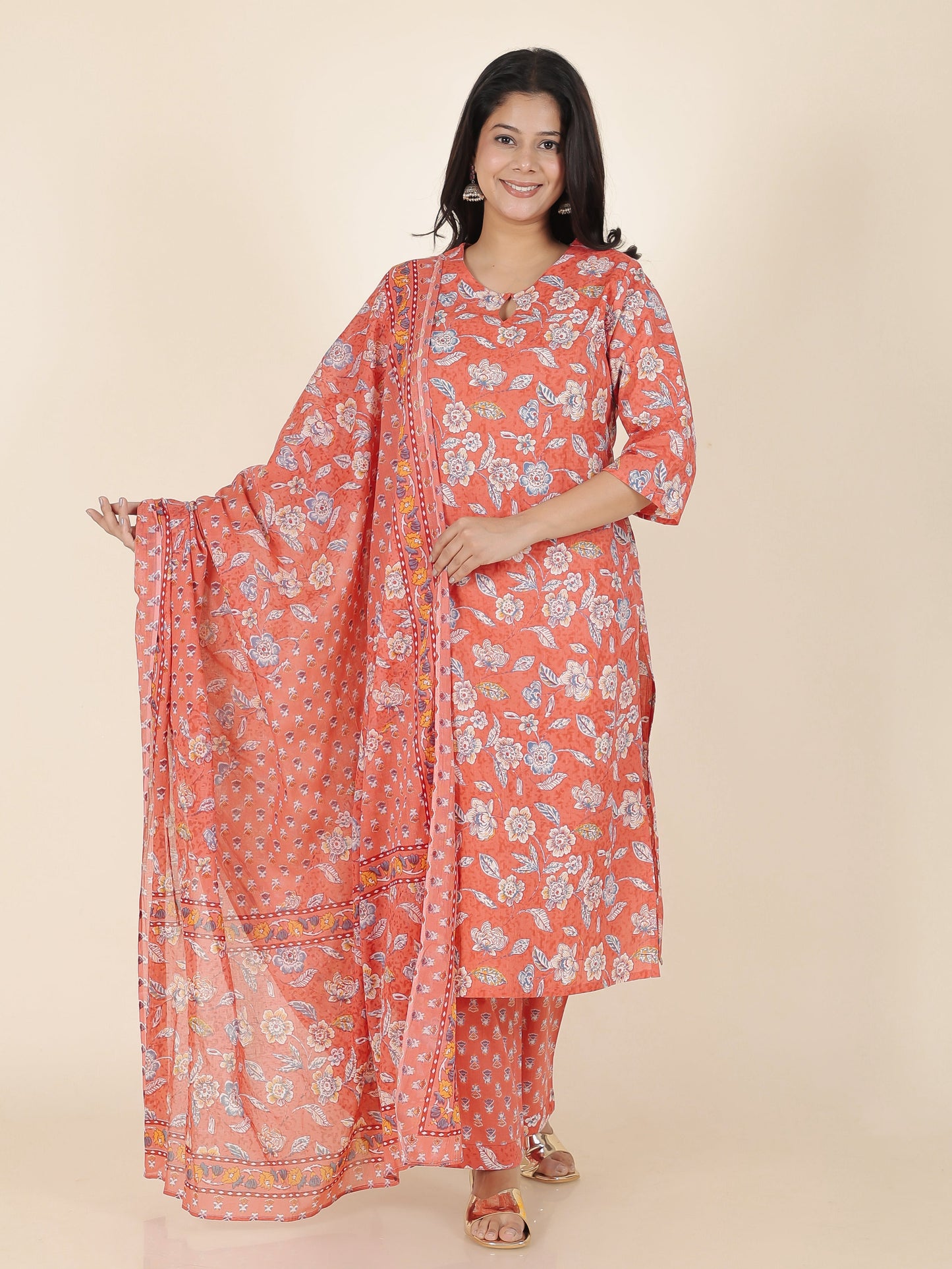 Soft Cotton Floral Kurta