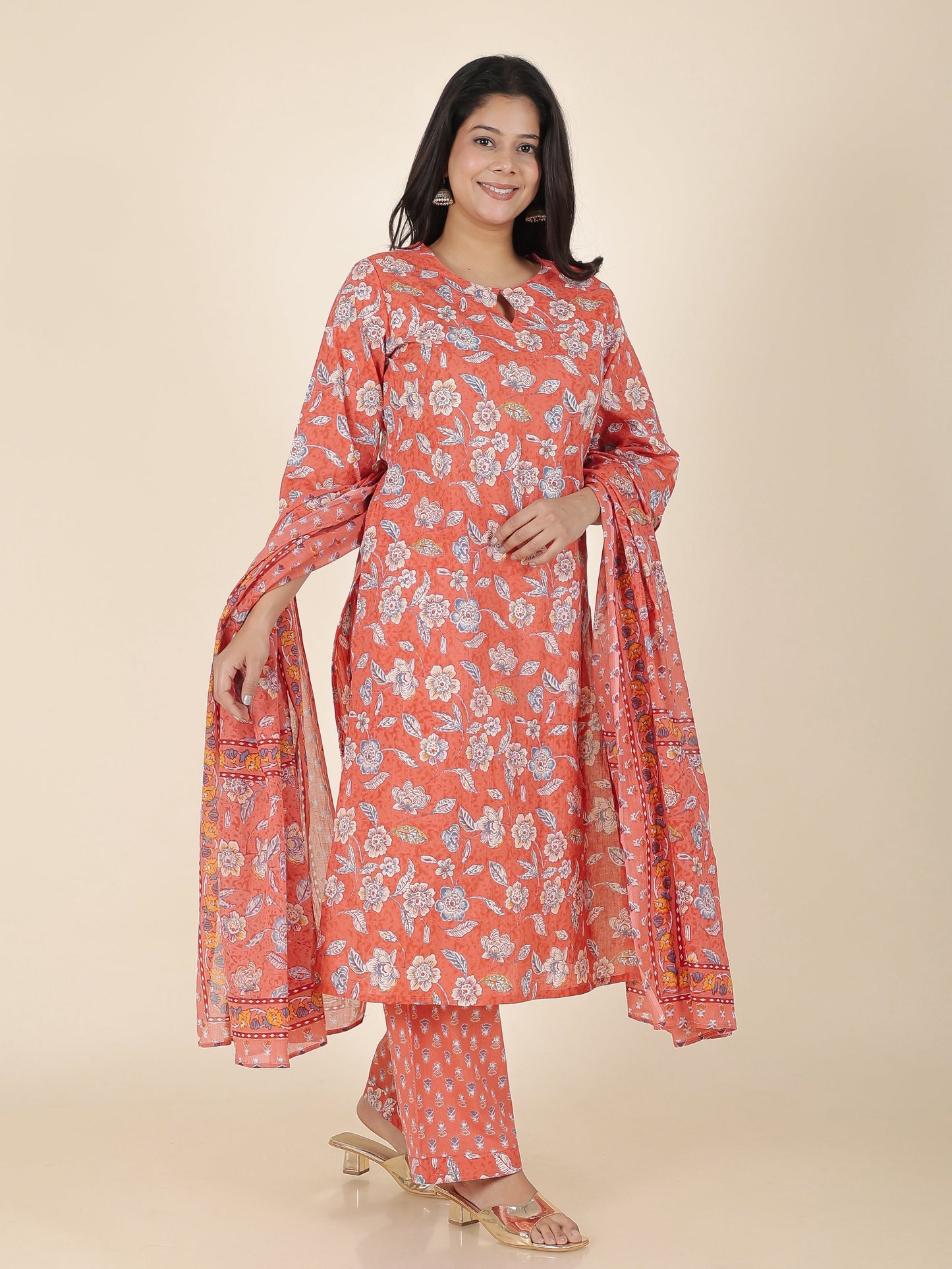 Soft Cotton Floral Kurta