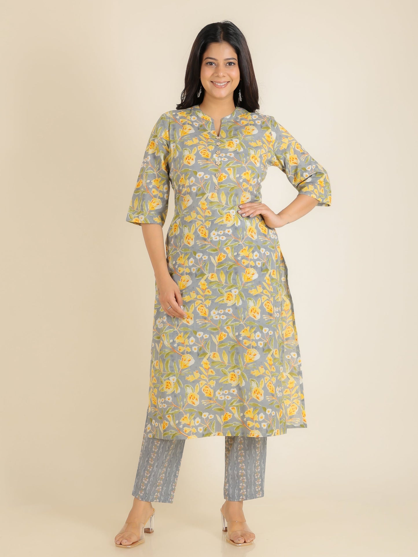 Soft Cotton Floral Kurta