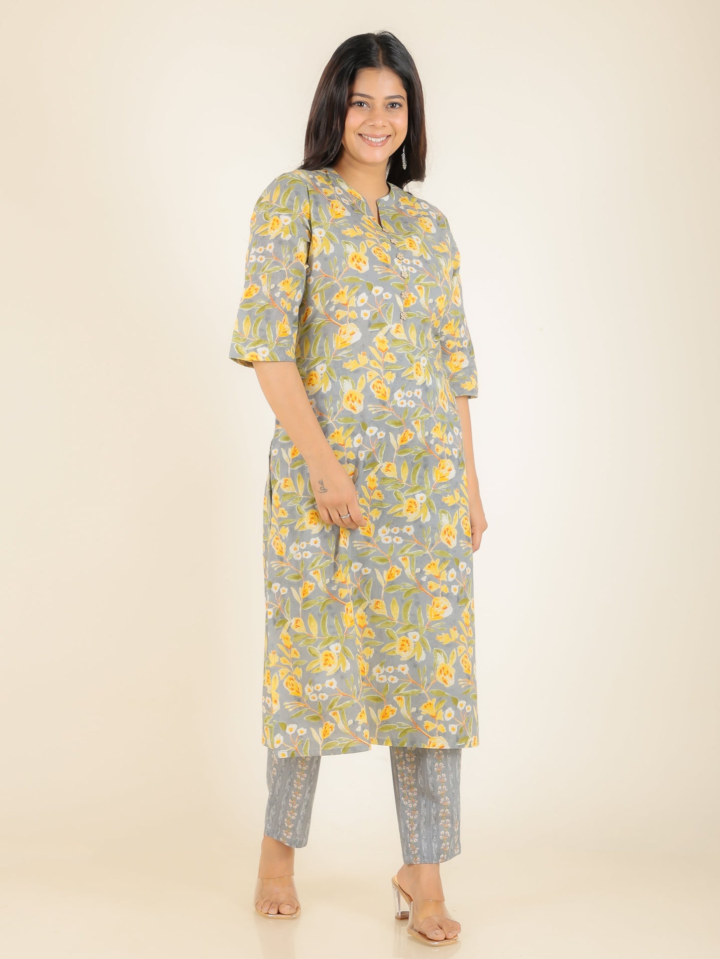 Soft Cotton Floral Kurta