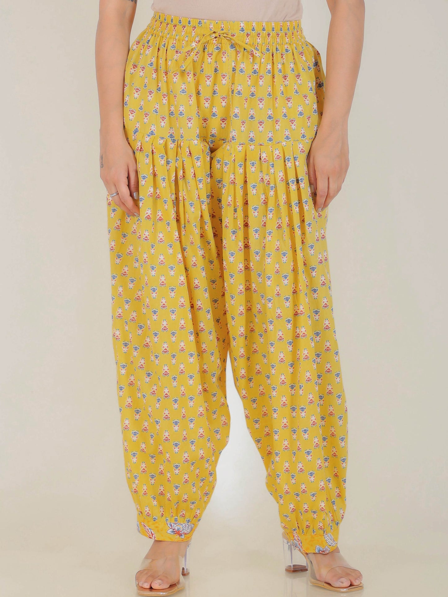 Soft Cotton Butti Yellow Salwar