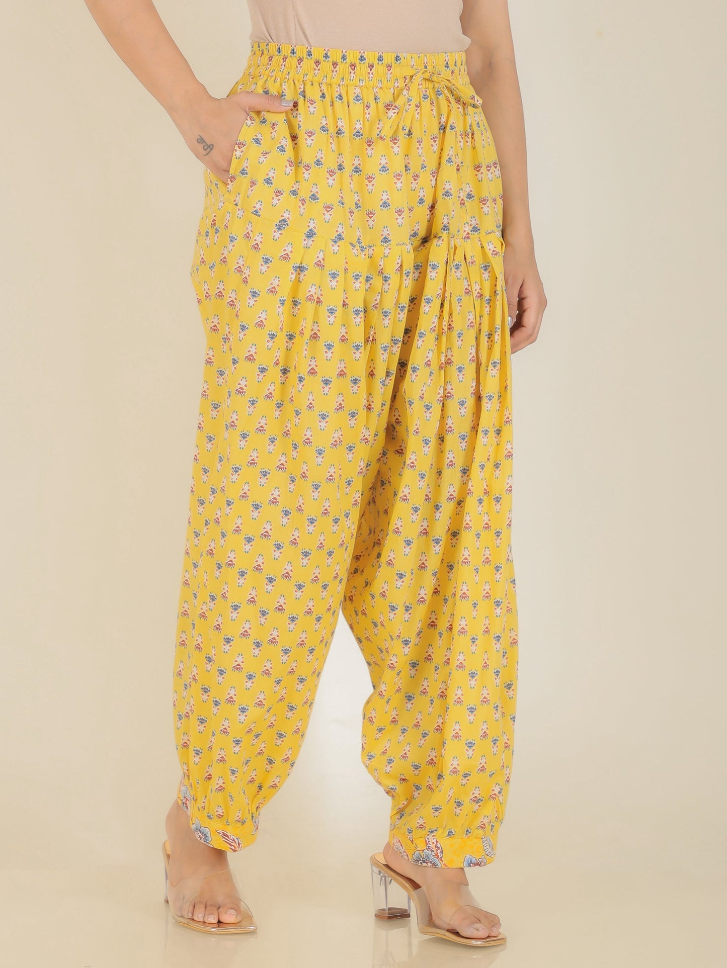 Soft Cotton Floral Straight Yellow Kurta