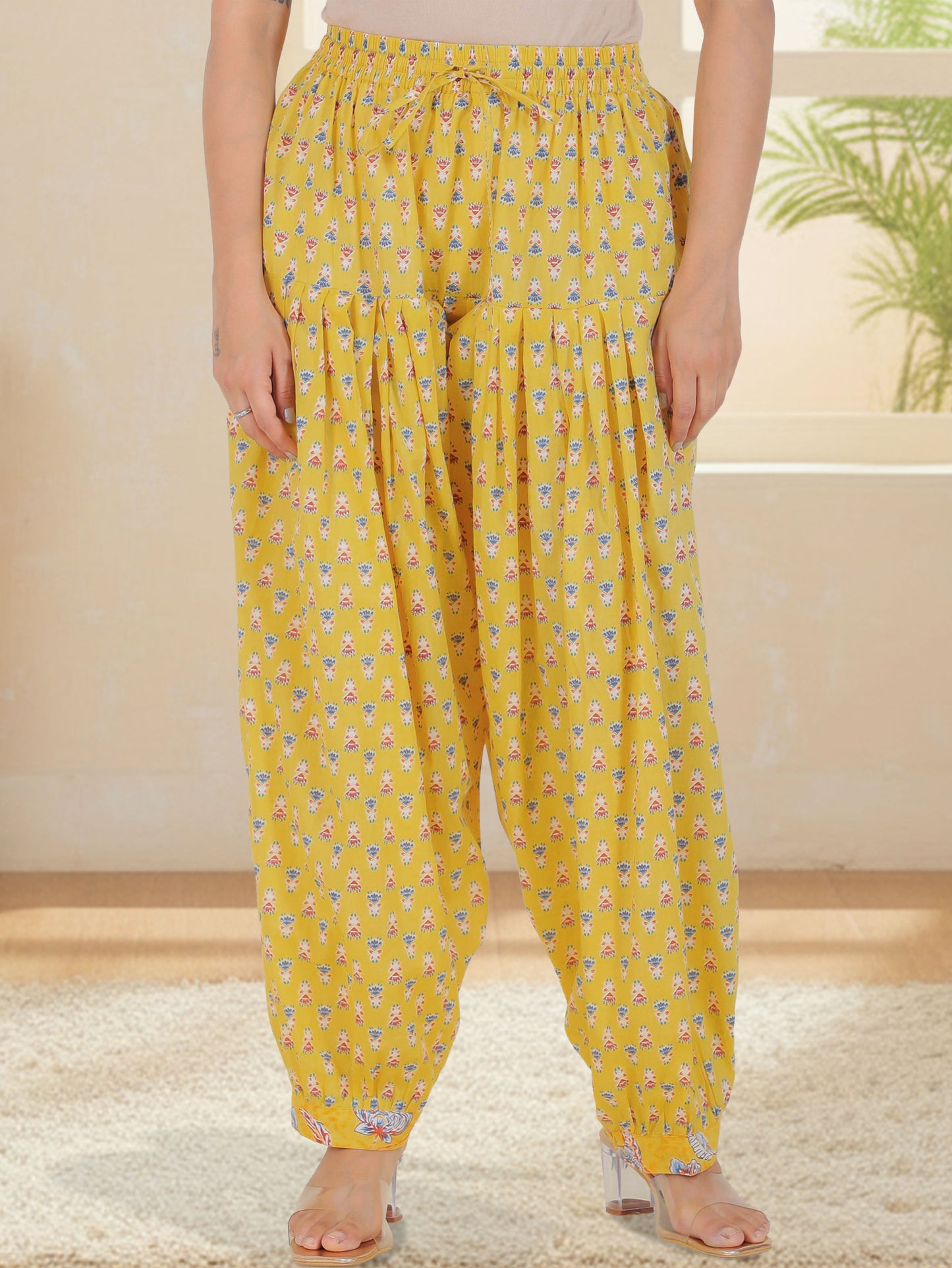 Soft Cotton Floral Straight Yellow Kurta