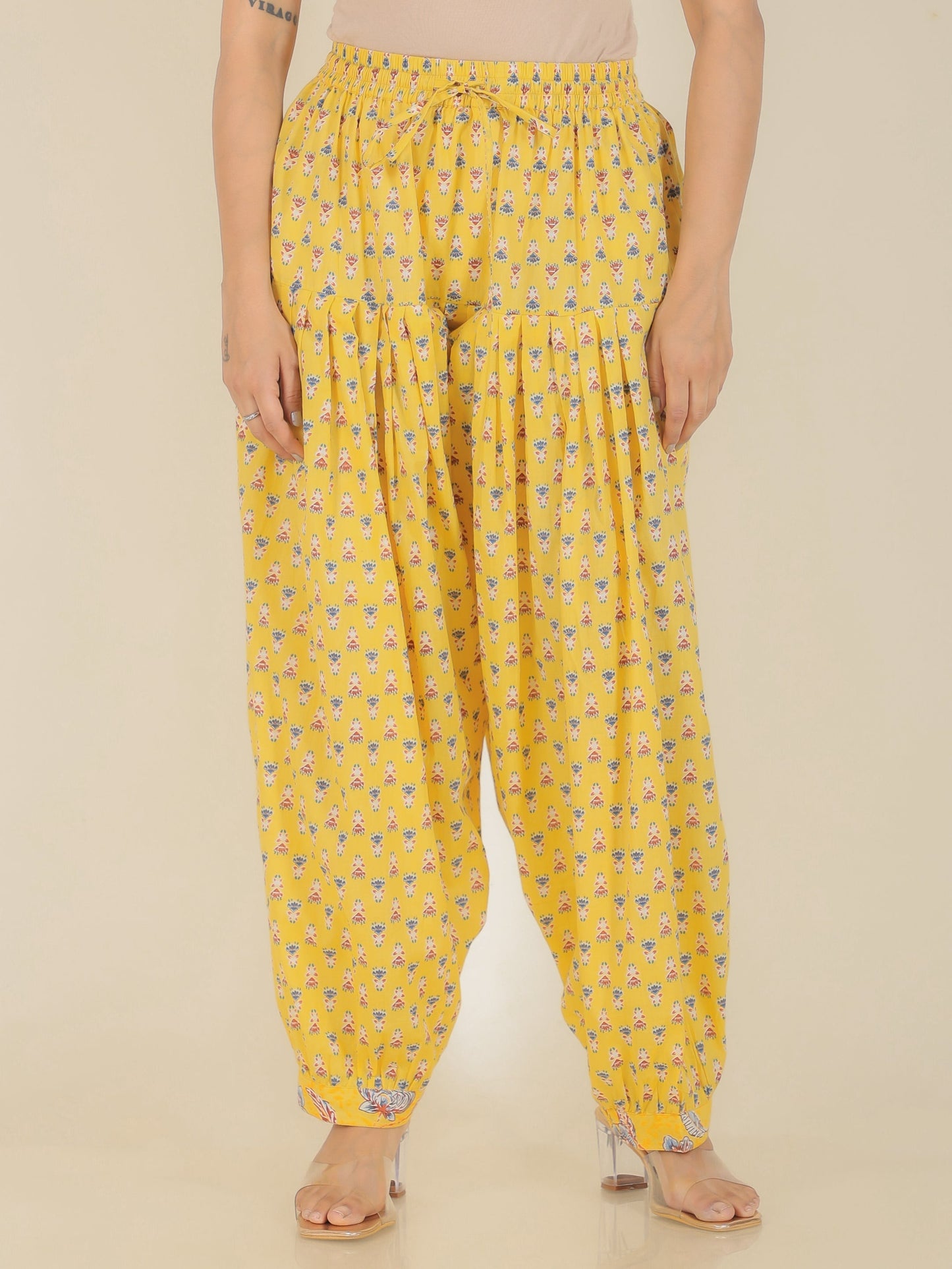 Soft Cotton Floral Straight Yellow Kurta