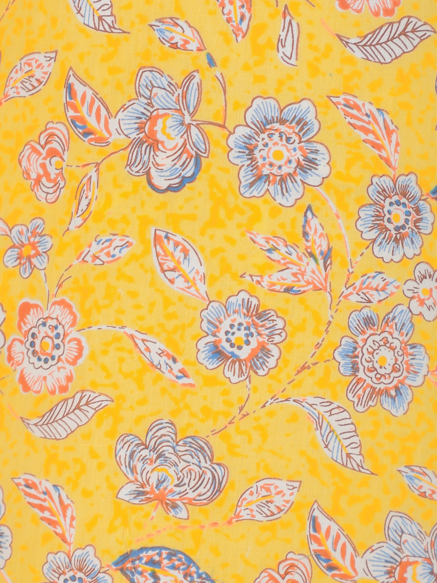Soft Cotton Floral Straight Yellow Kurta