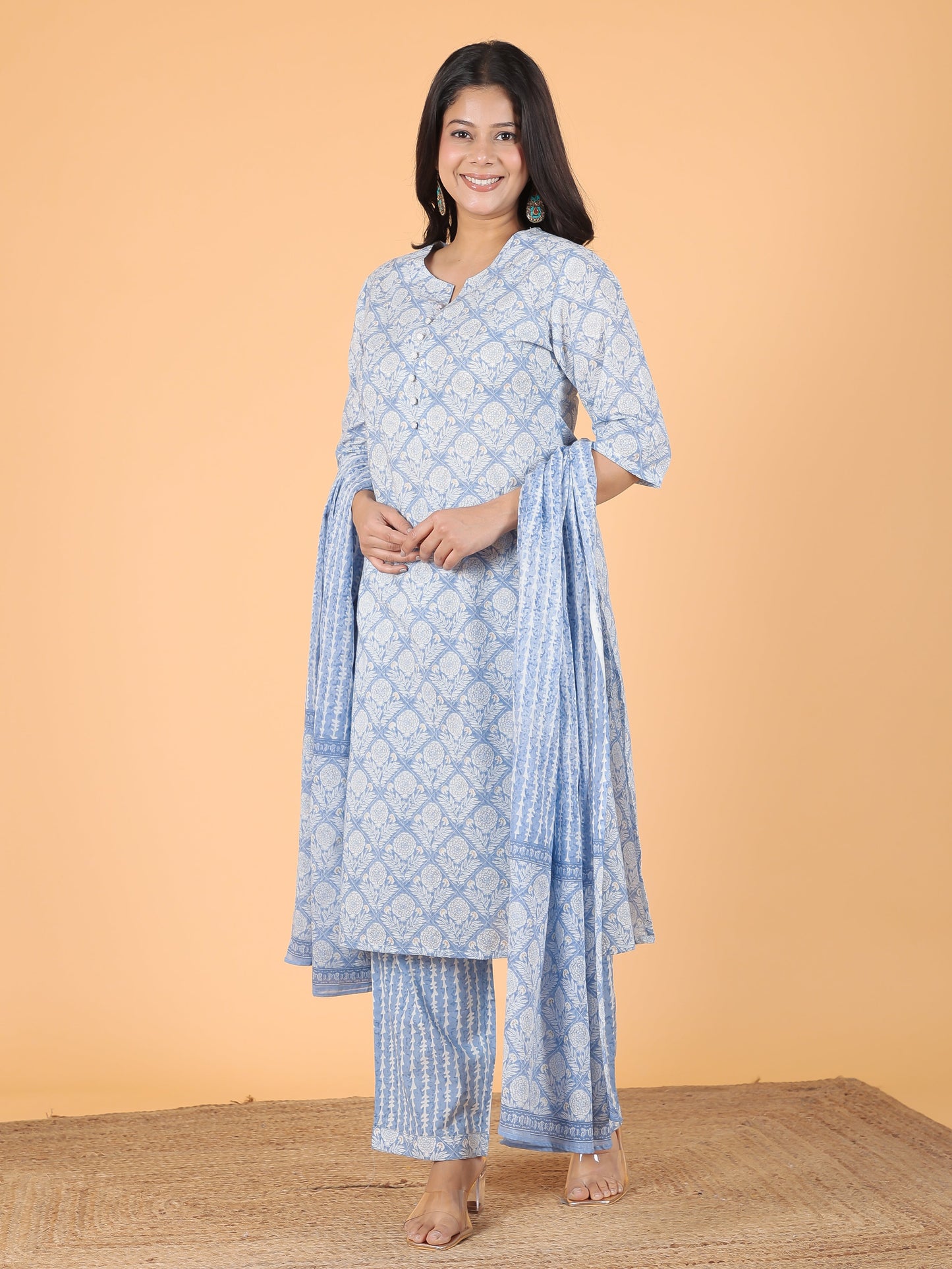 Soft Cotton Gold foil Kurta