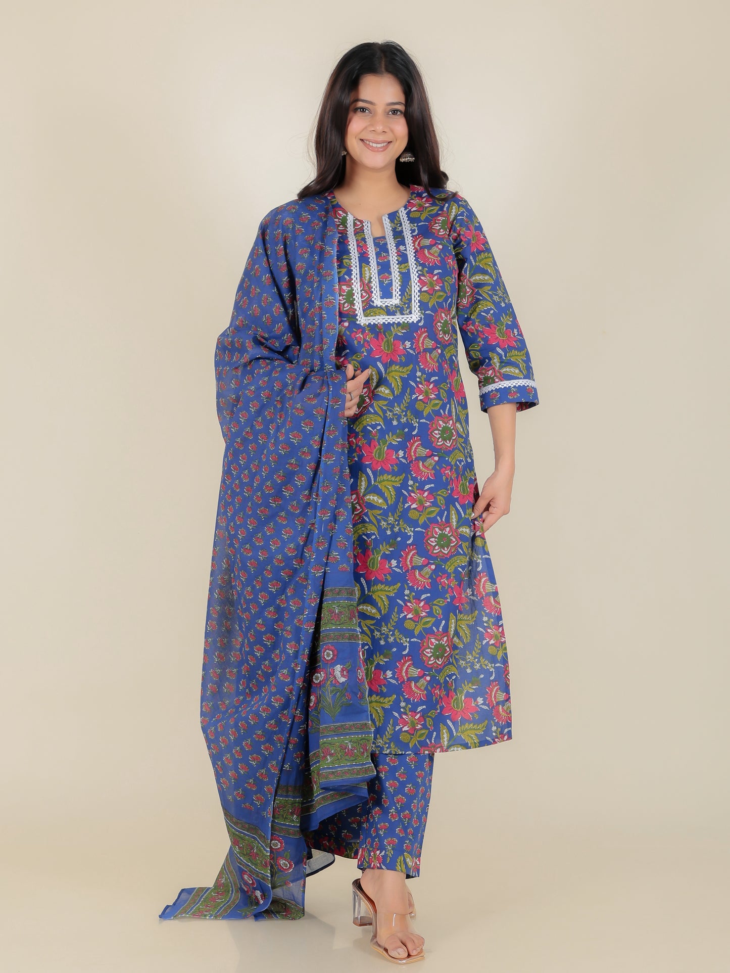 Soft Cotton Floral Kurta