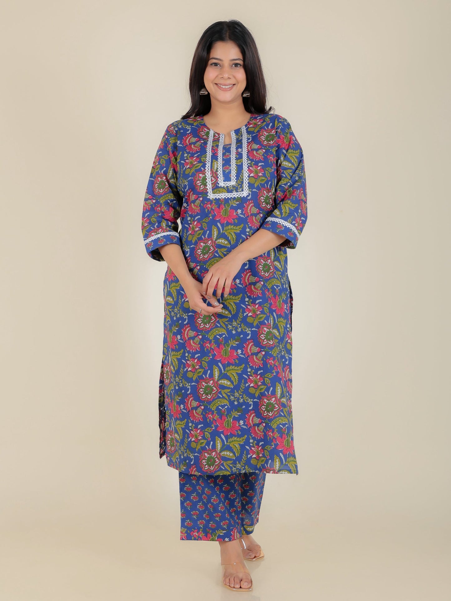 Soft Cotton Floral Kurta