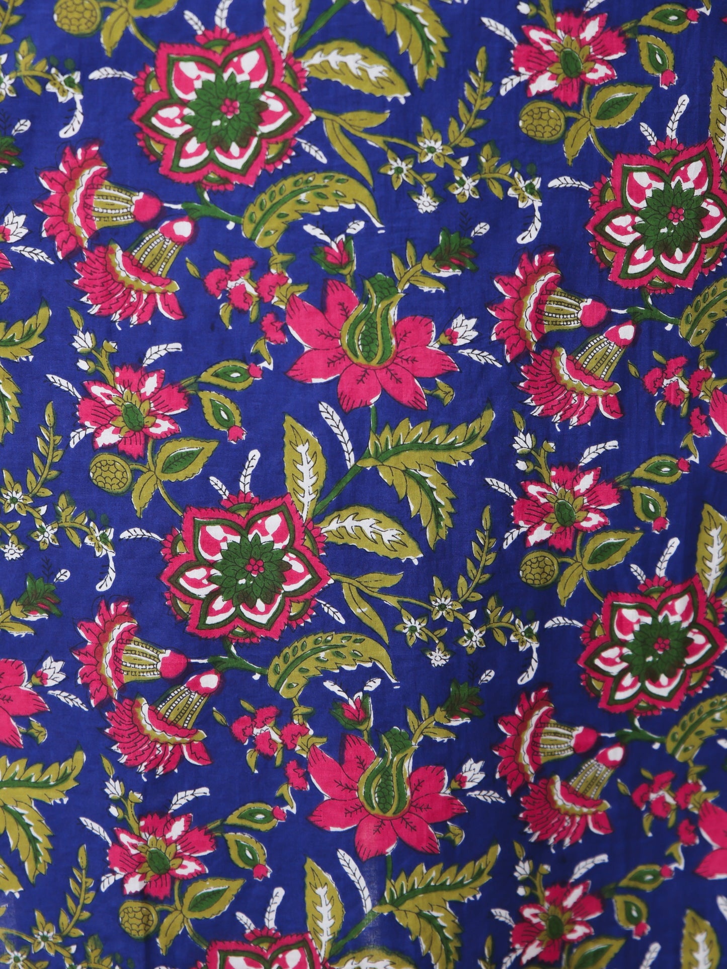 Soft Cotton Floral Straight Blue Kurta
