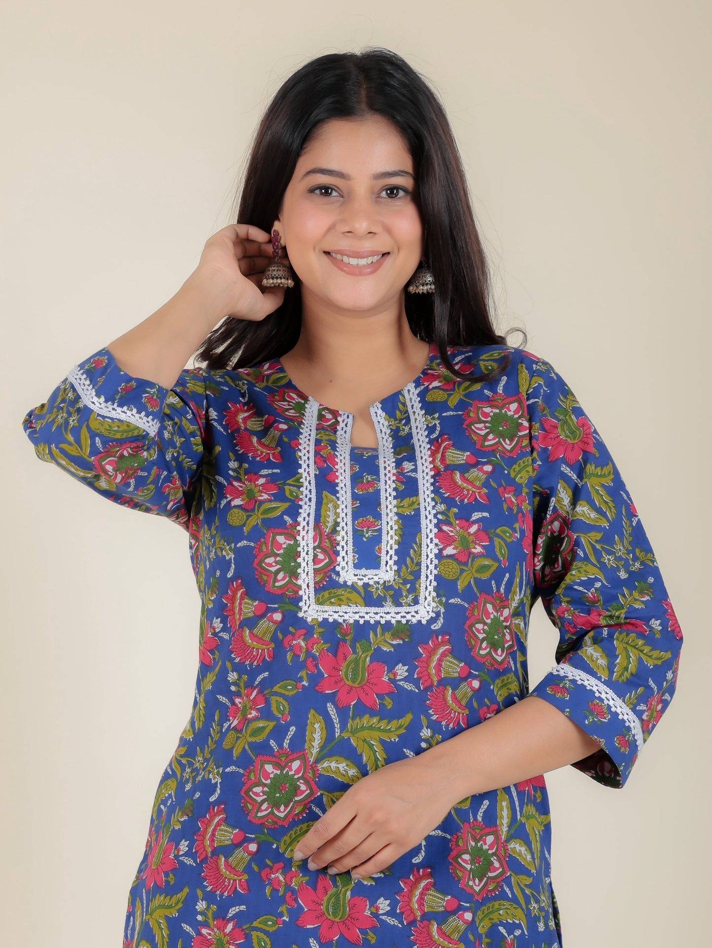 Soft Cotton Floral Kurta