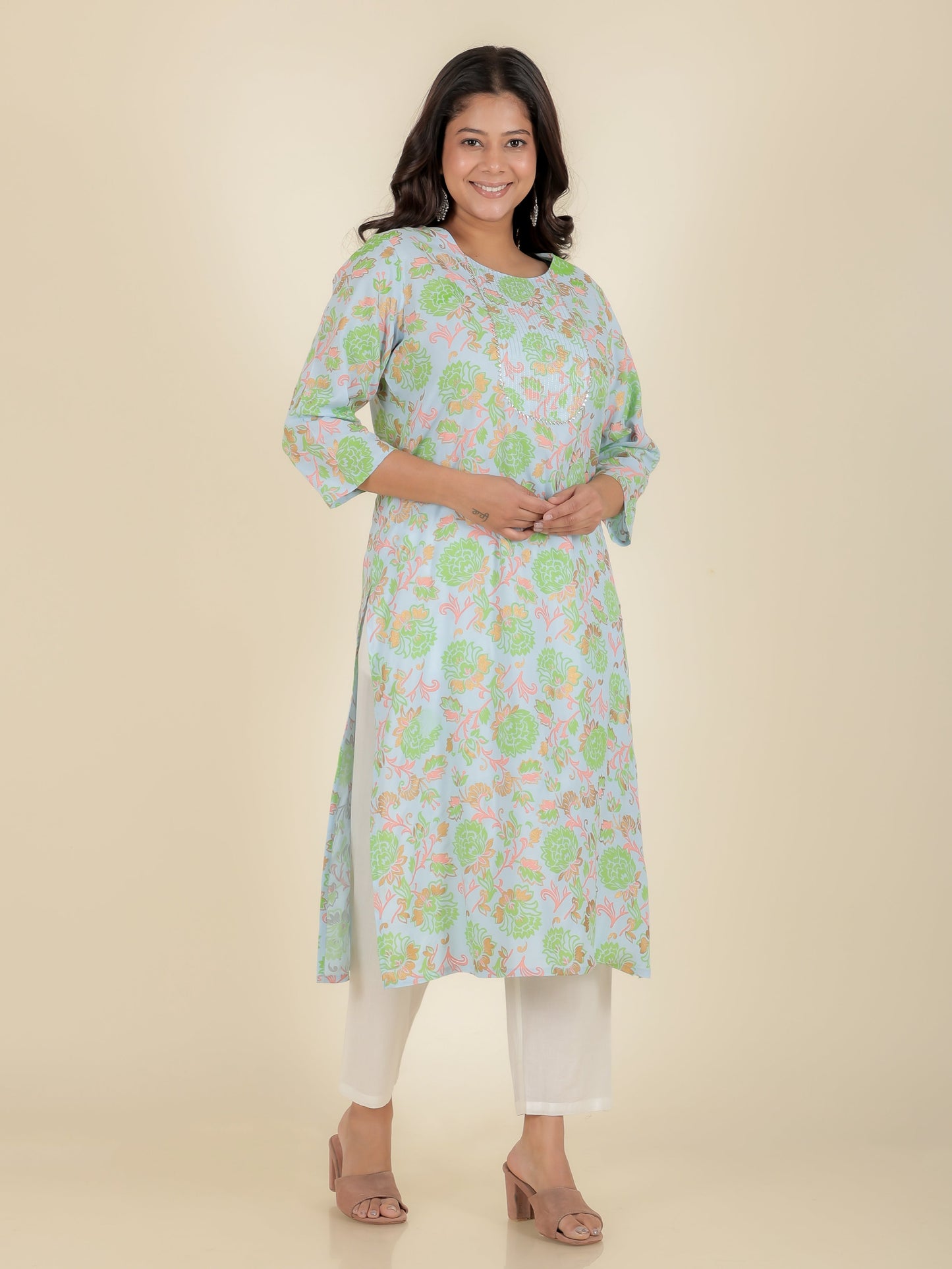 Rayon Floral Kurta