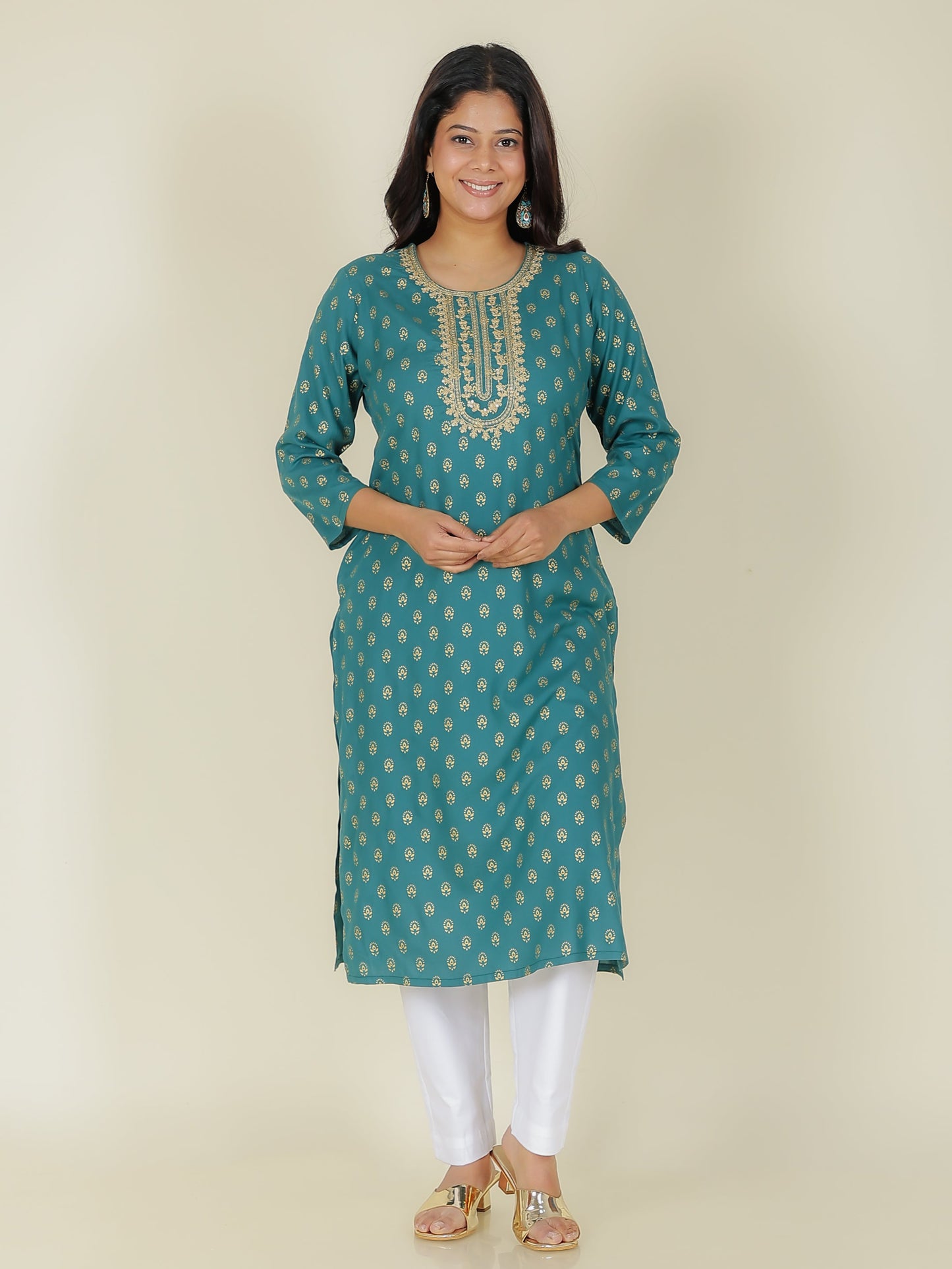 Rayon Gold foil Kurta