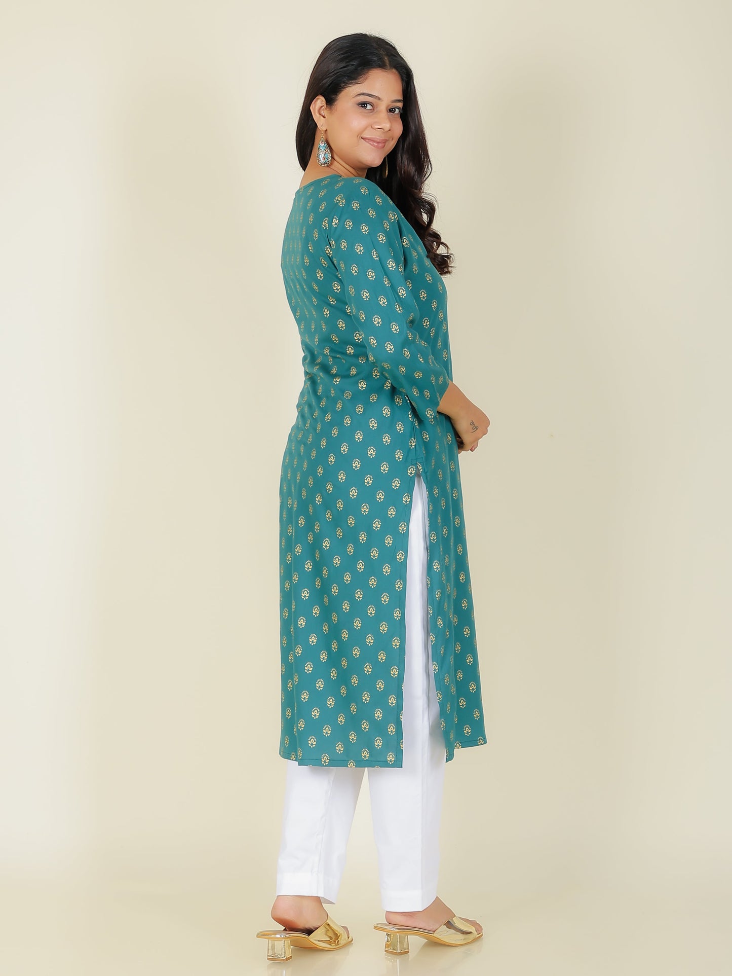 Rayon Gold foil Kurta