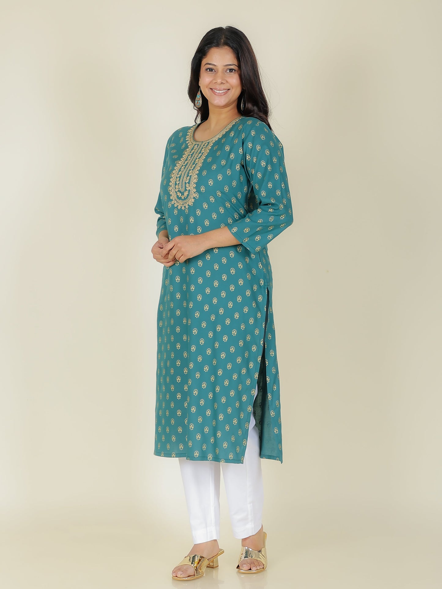 Rayon Gold foil Kurta