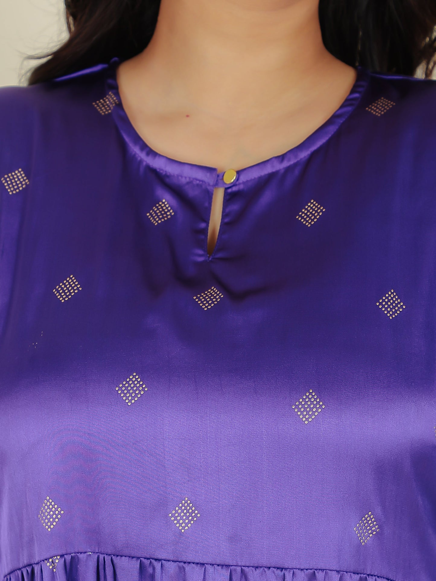 Satin Geometric Kurti