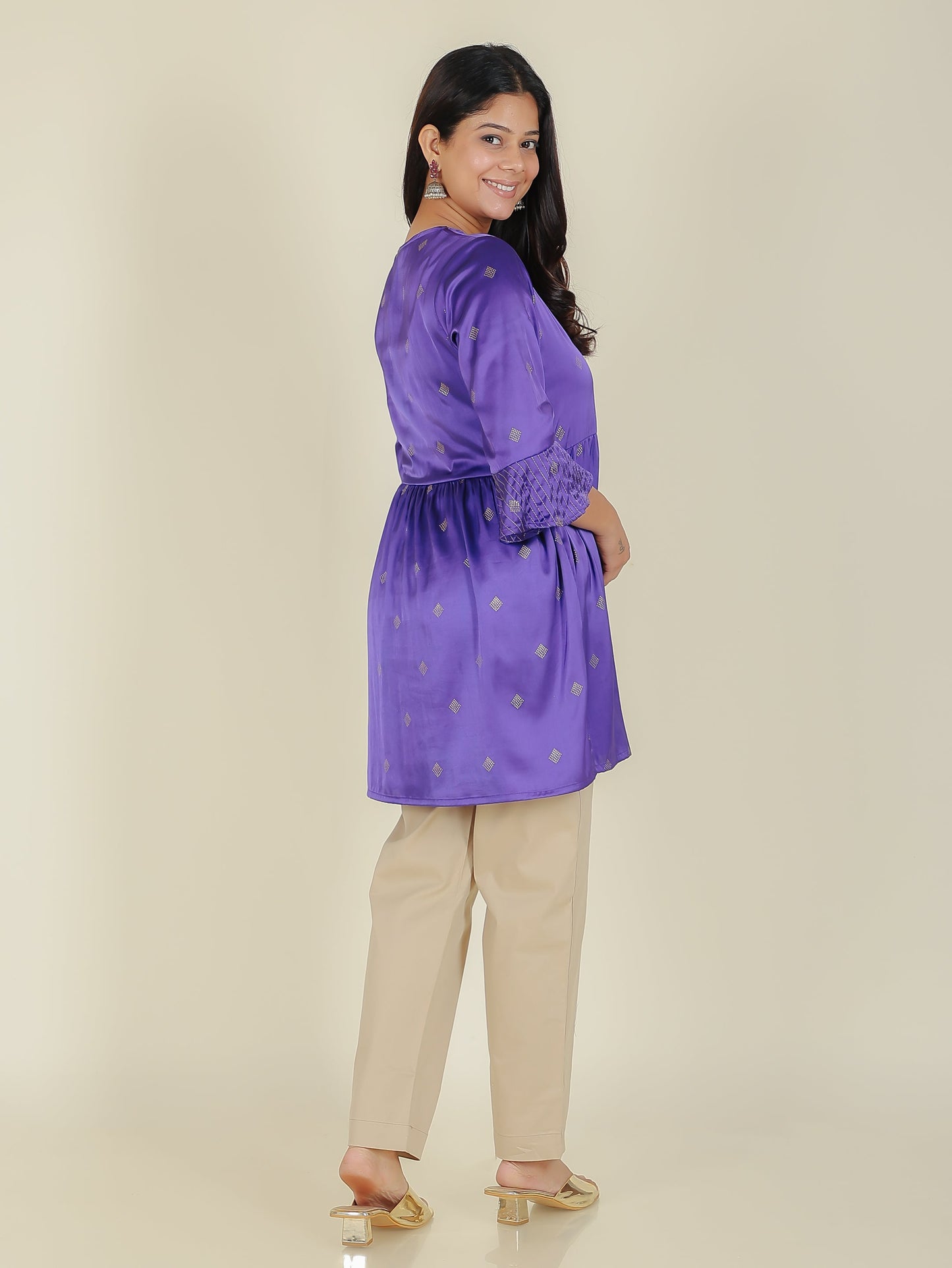 Satin Geometric Kurti