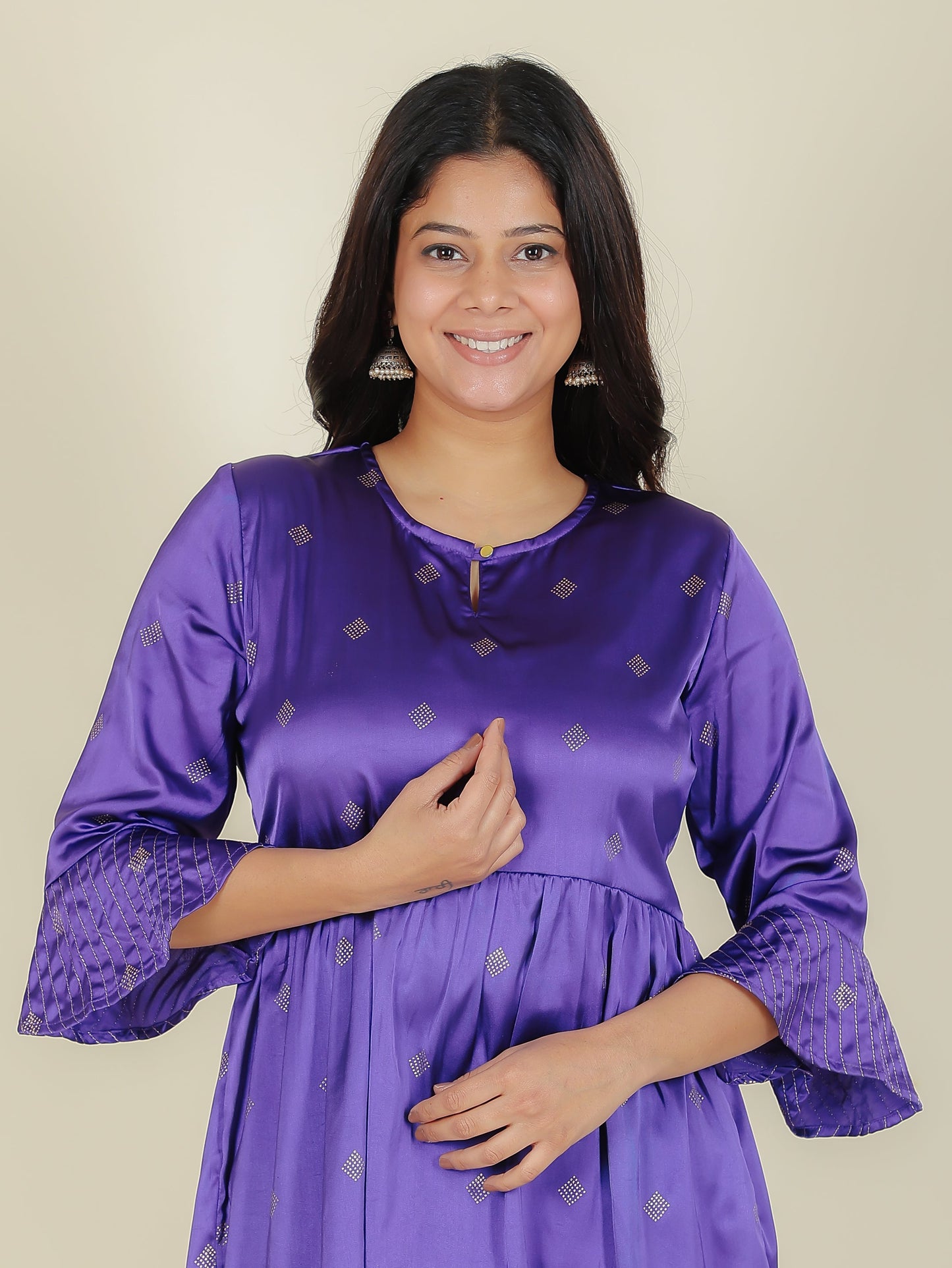 Satin Geometric Kurti