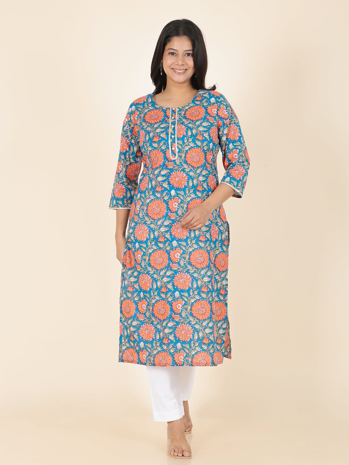 Soft Cotton Floral Kurta