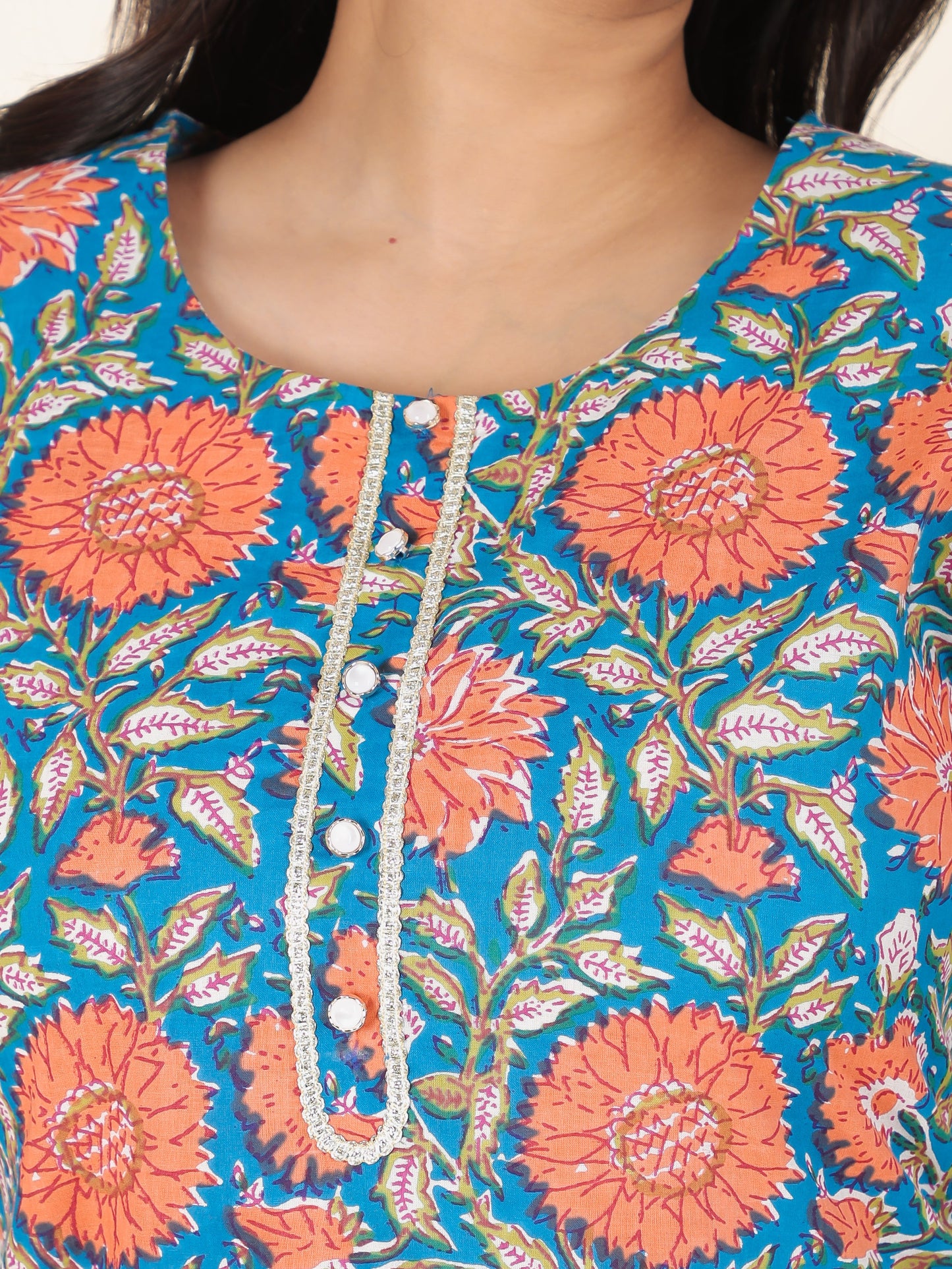 Soft Cotton Floral Kurta