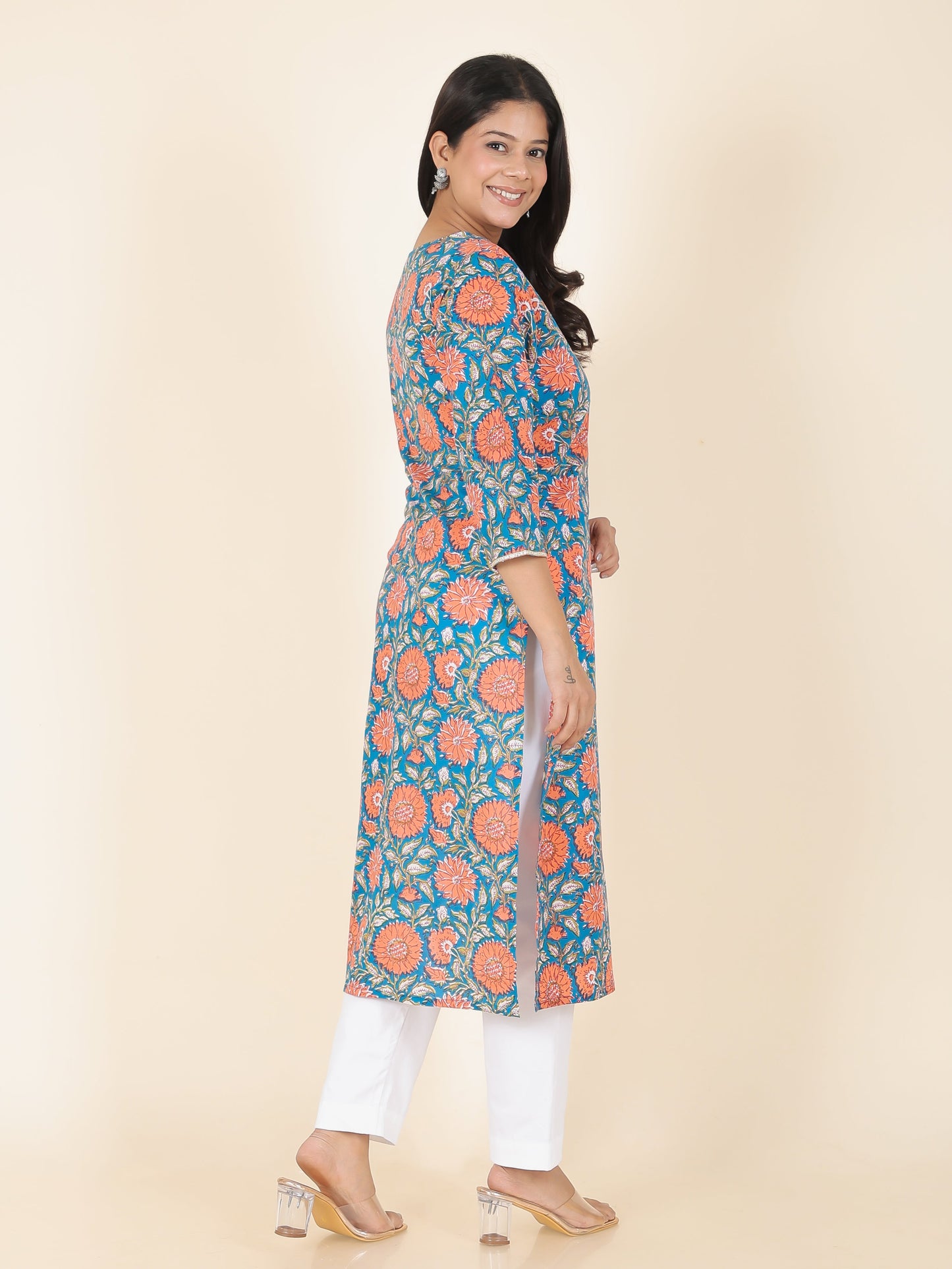 Soft Cotton Floral Kurta