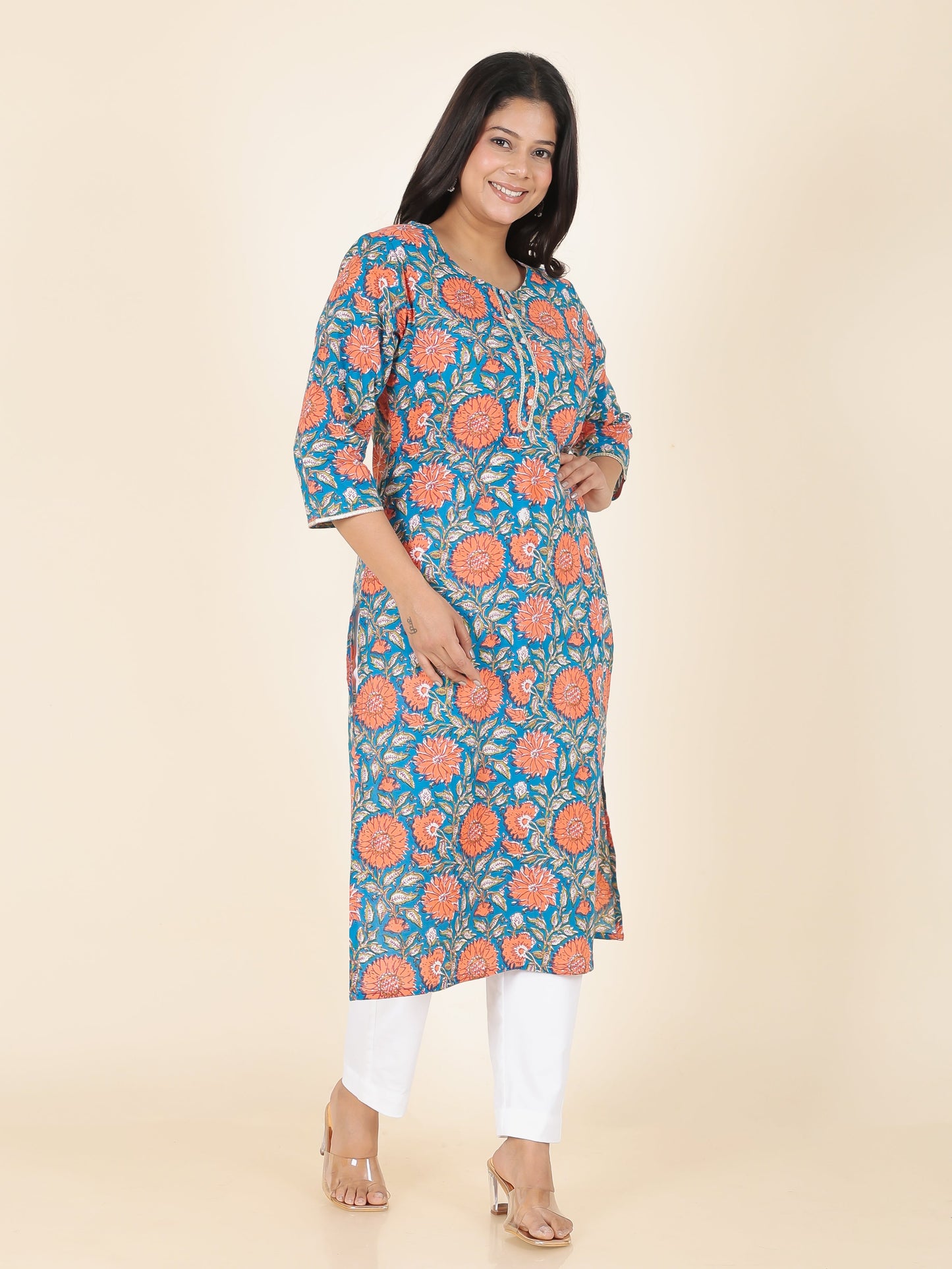 Soft Cotton Floral Kurta