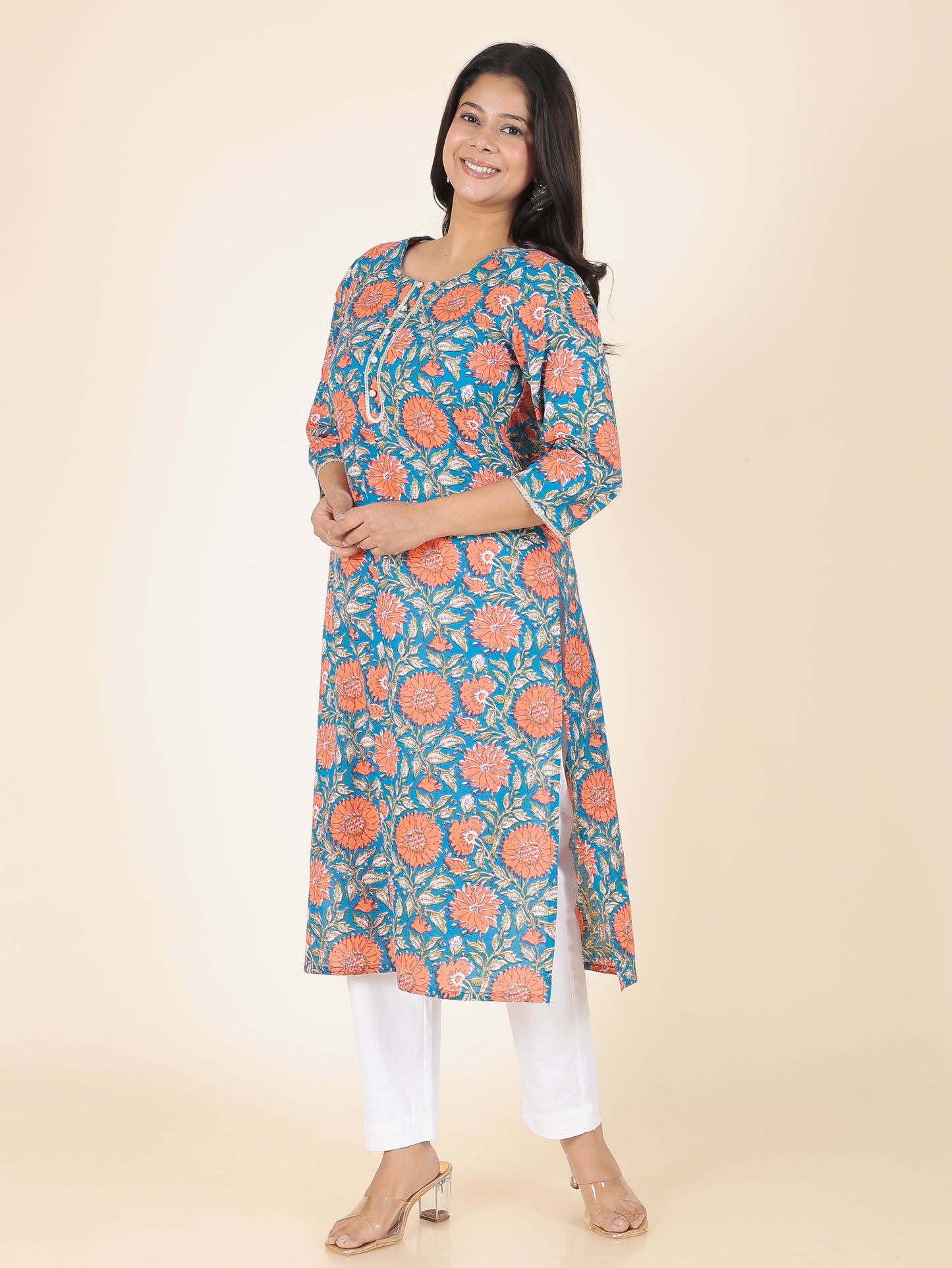 Soft Cotton Floral Kurta