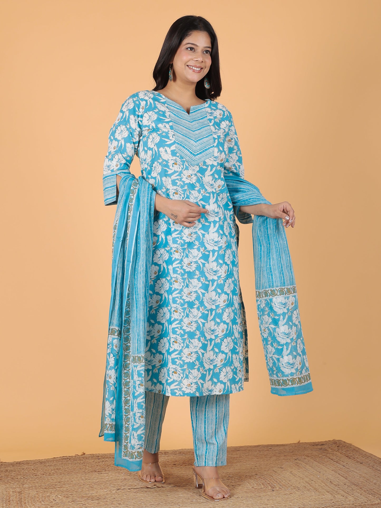 Soft Cotton Floral Kurta