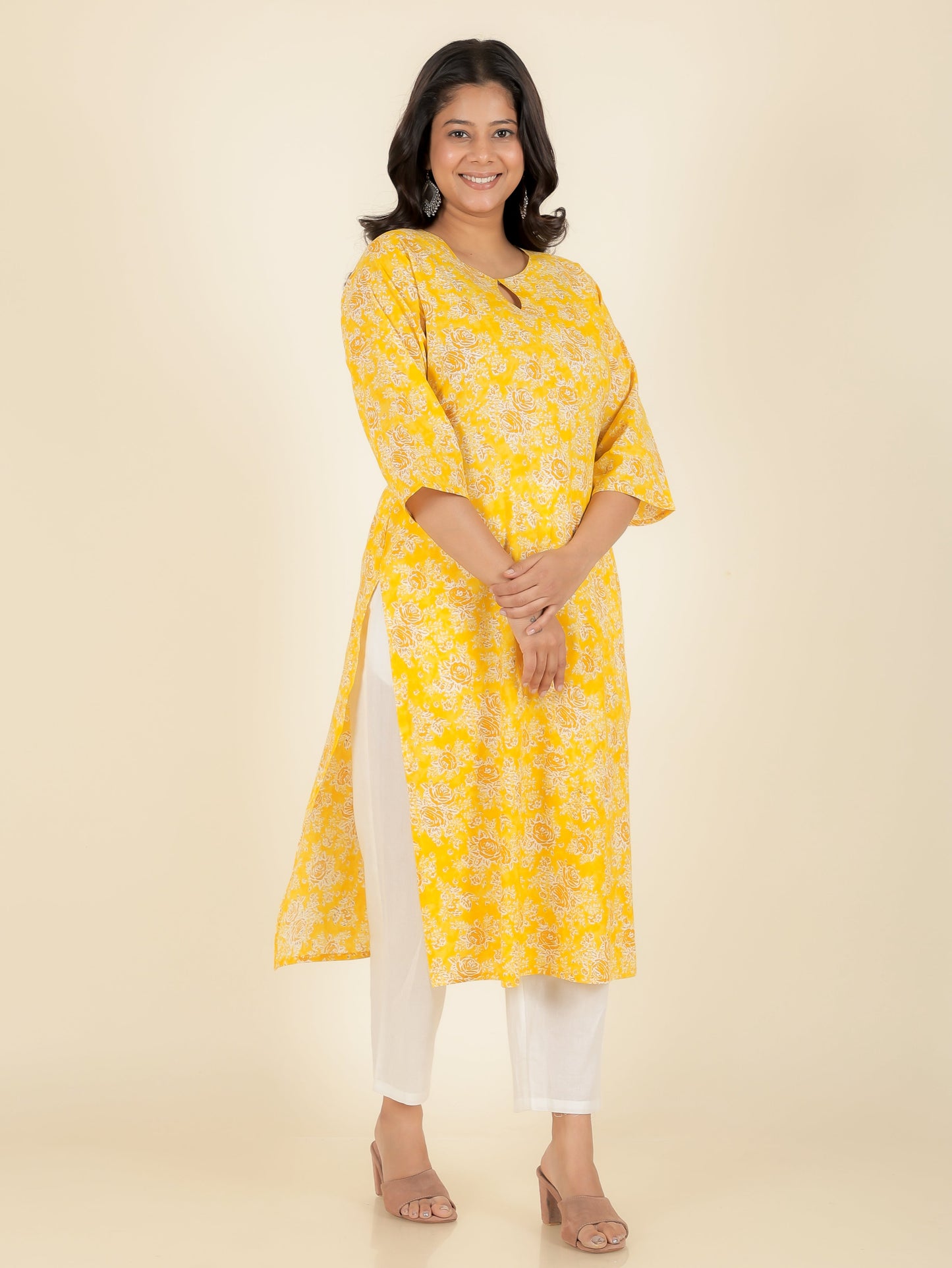 Soft Cotton Floral Kurta