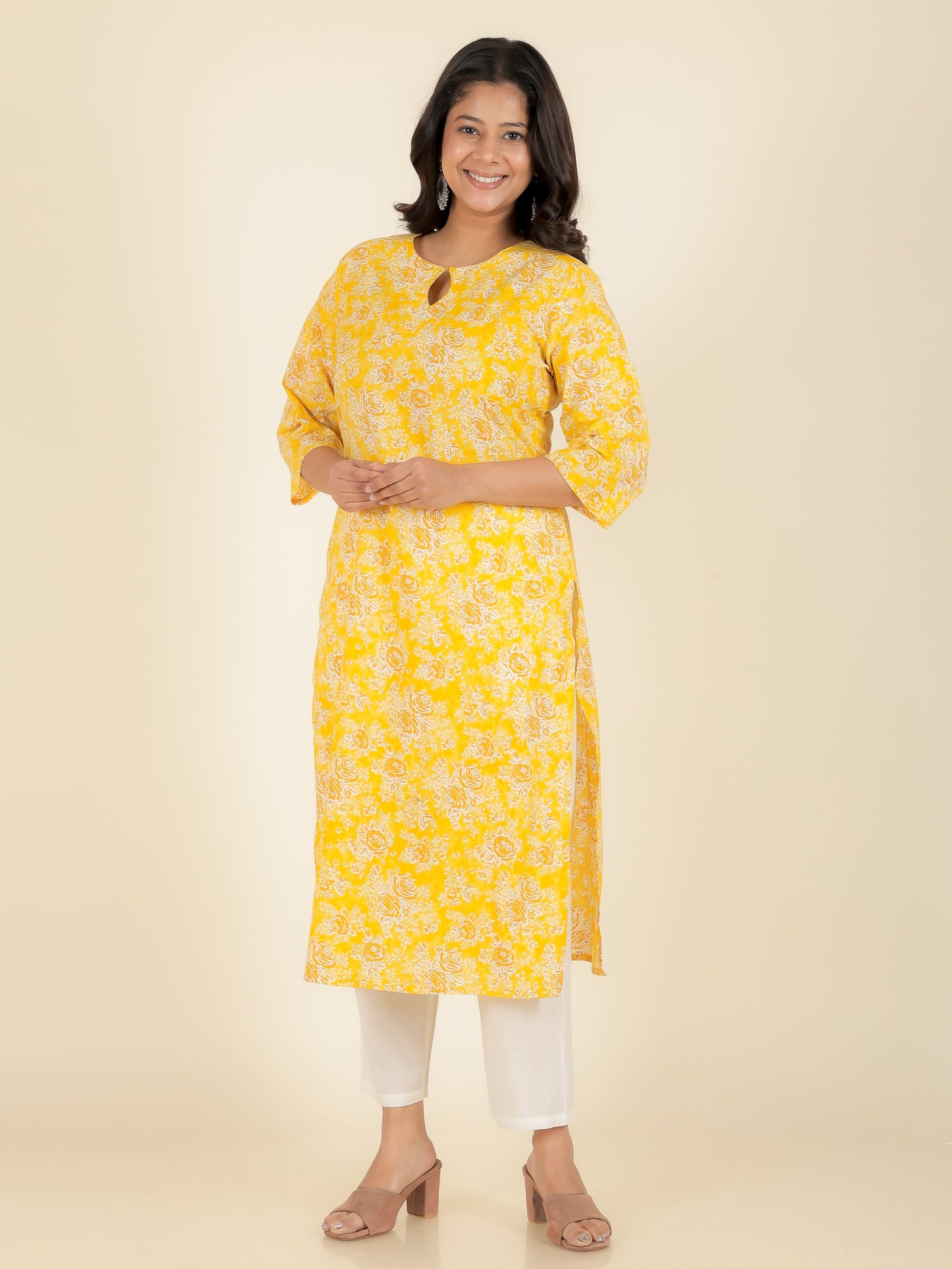 Soft Cotton Floral Kurta